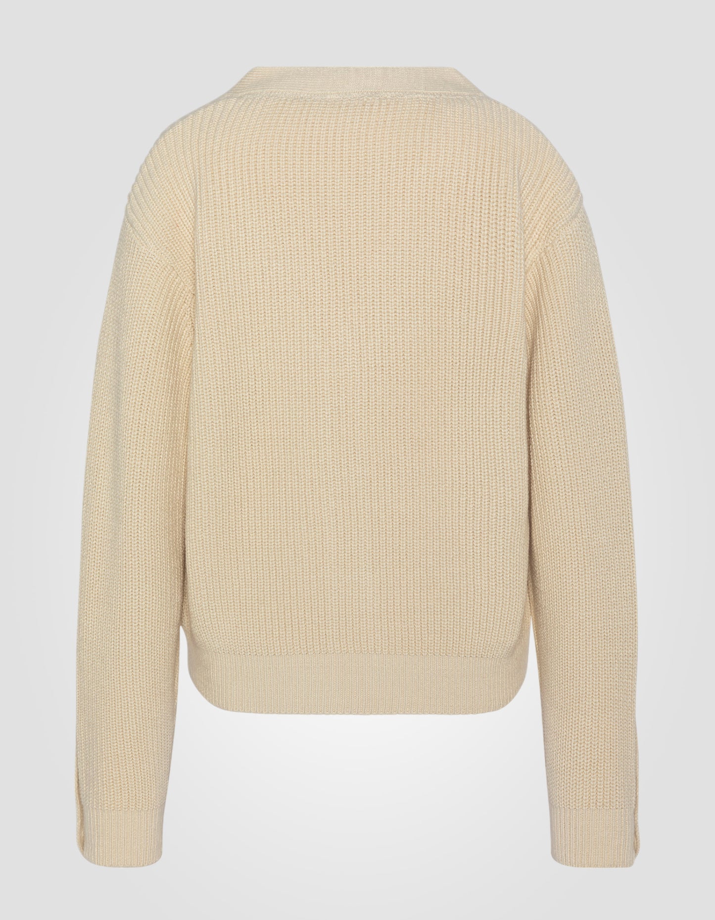 Kurze weiße Strickjacke im gerippten Netz, große Größe