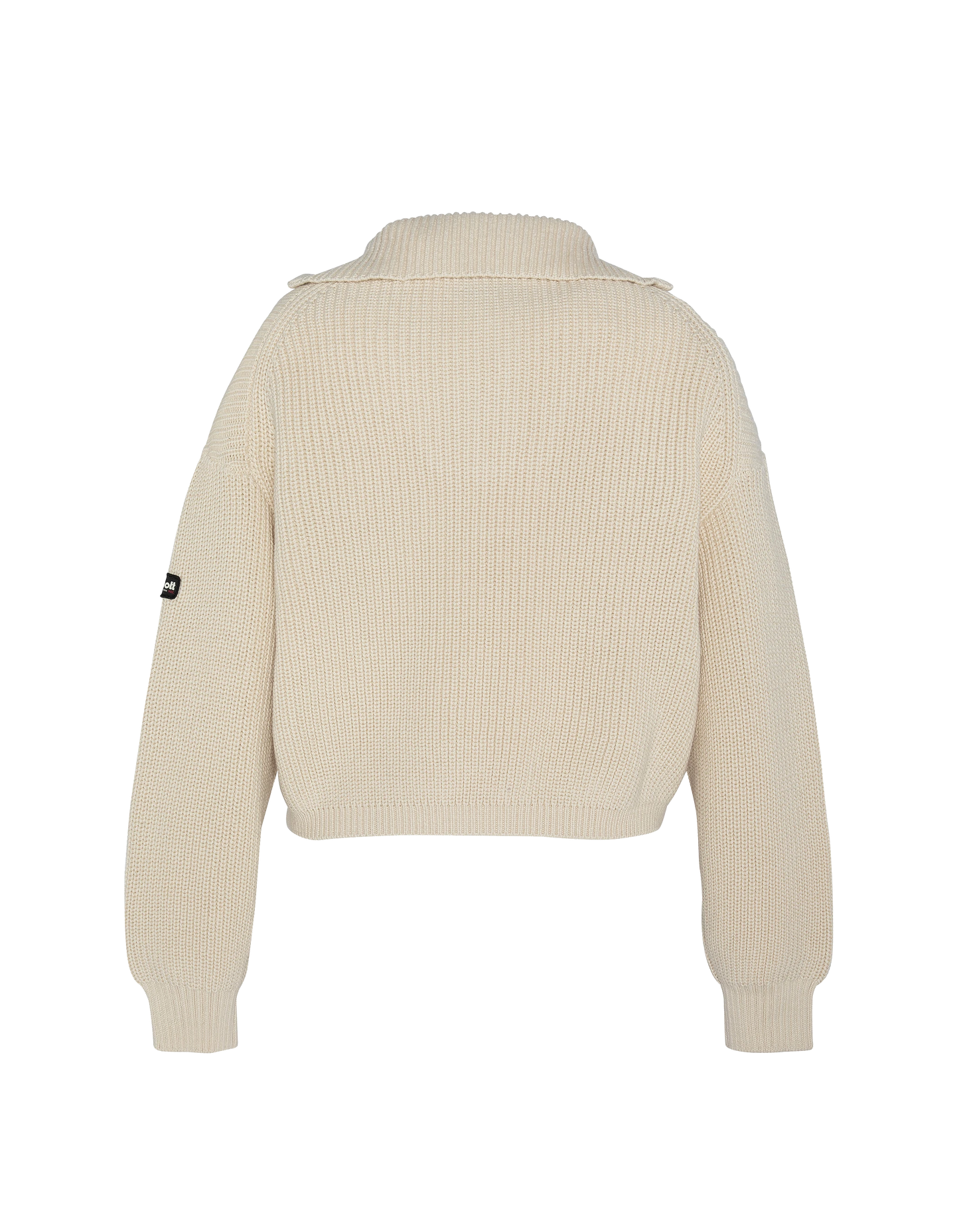 Weißer Trucker -Pullover in geripptem Netz