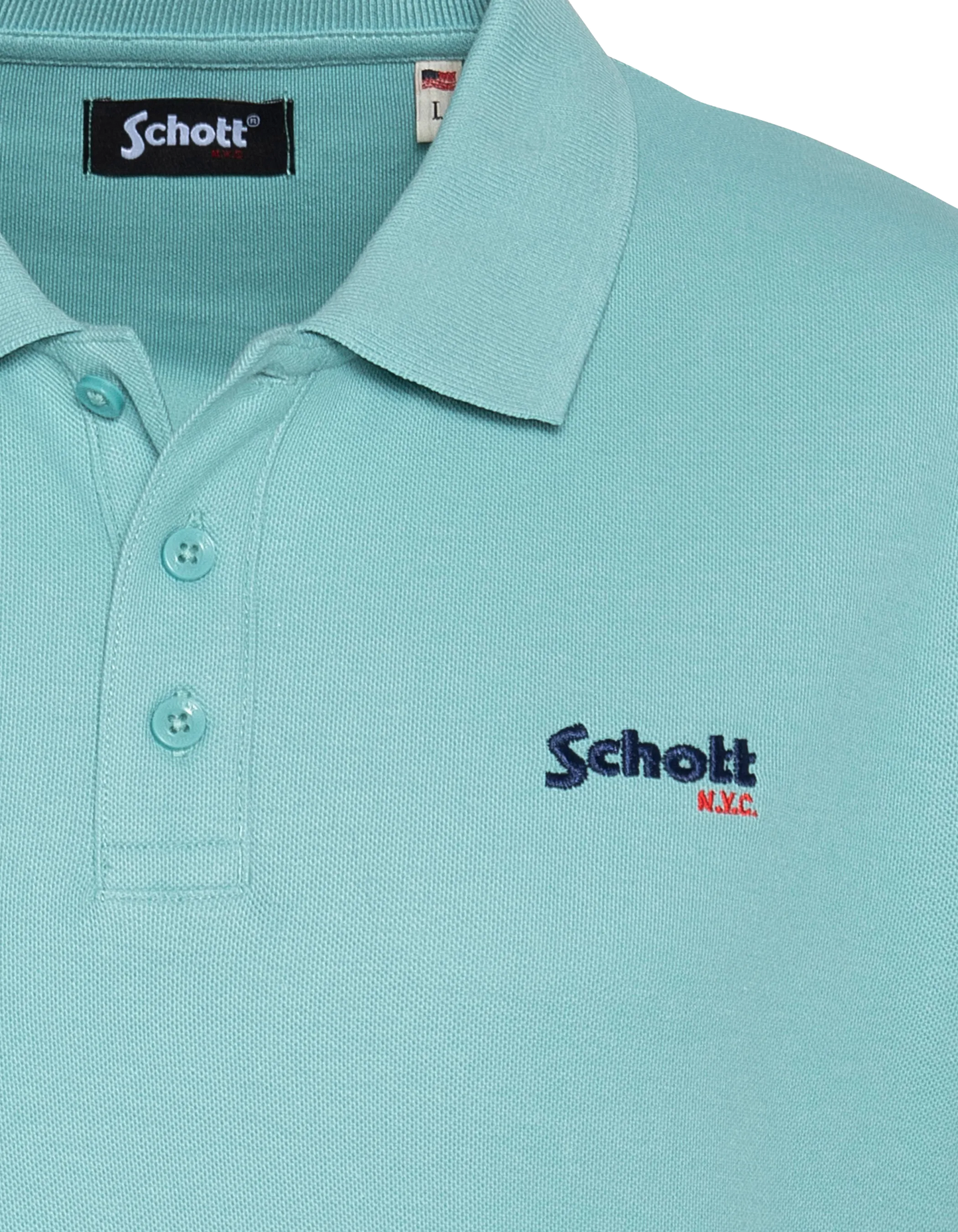 Polo azzurro in pique cotone