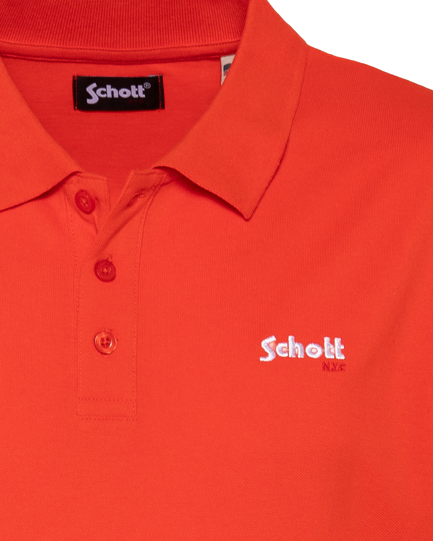 Orangefarbenes Poloshirt aus Baumwollpiqué
