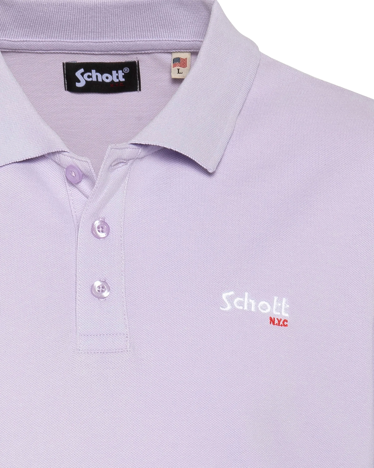 Pastellviolettes Poloshirt aus Baumwollpiqué