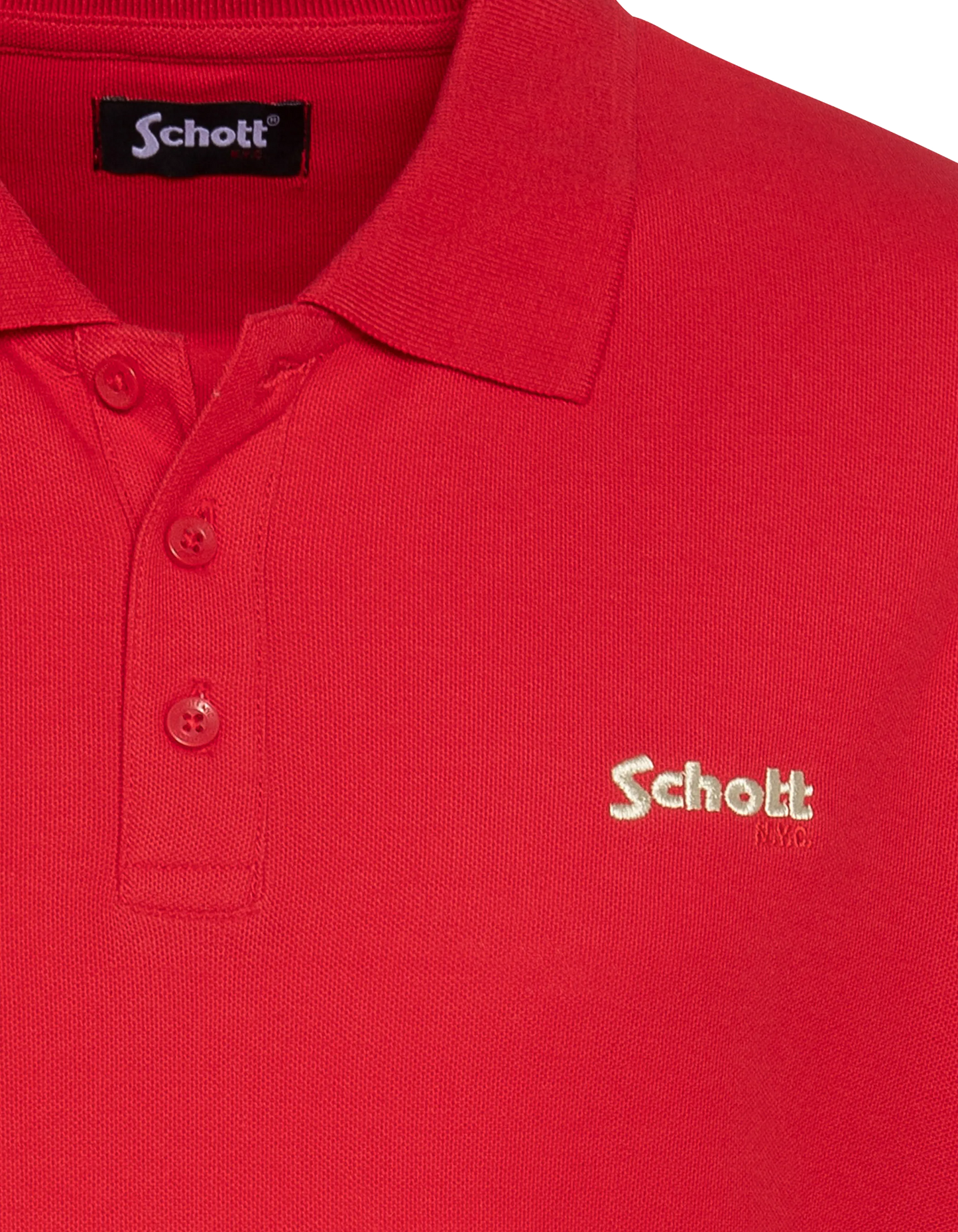 Polo rouge en coton piqué