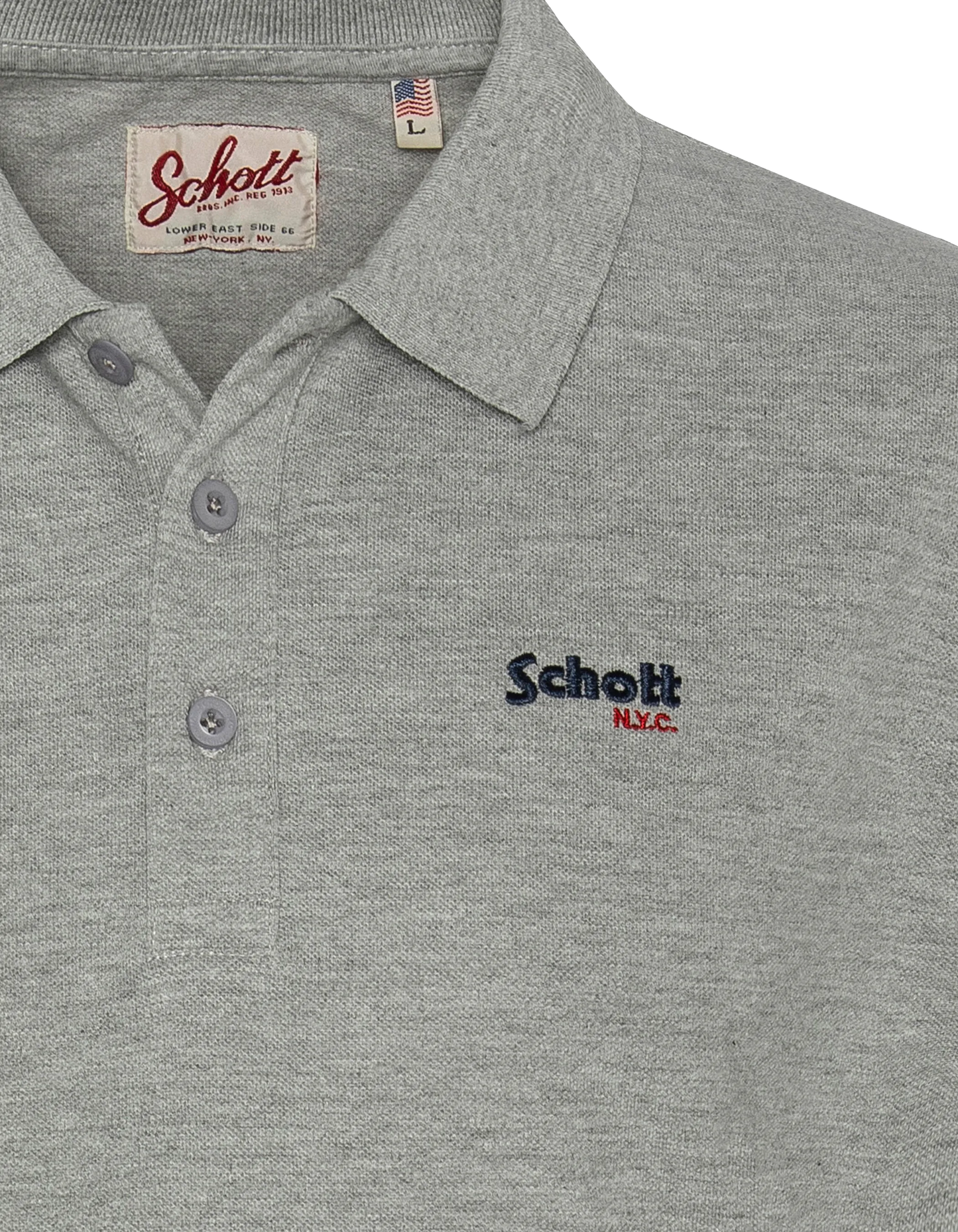 Basic heather grey pique polo shirt