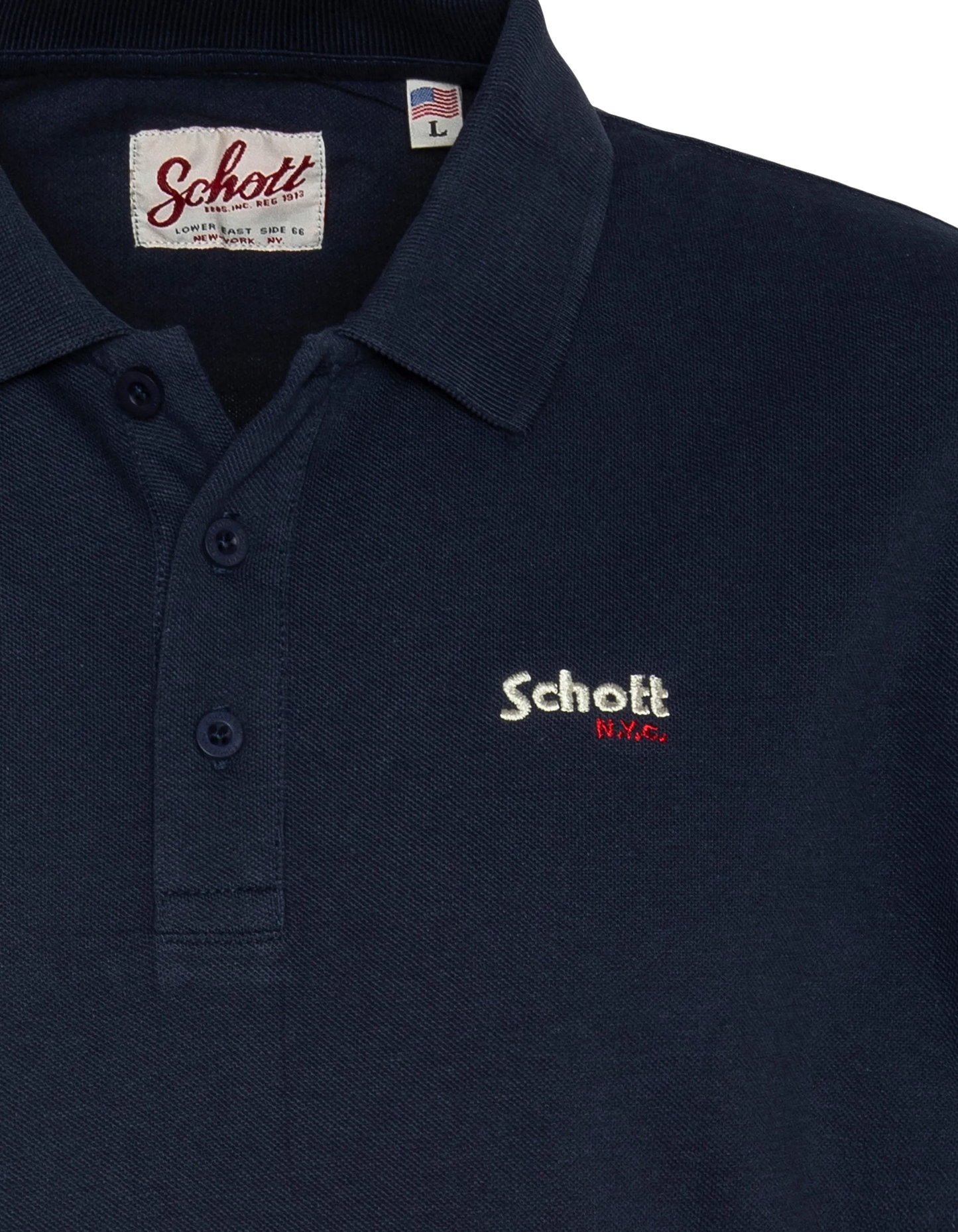 Camisa de polo azul marino básico en malla picado