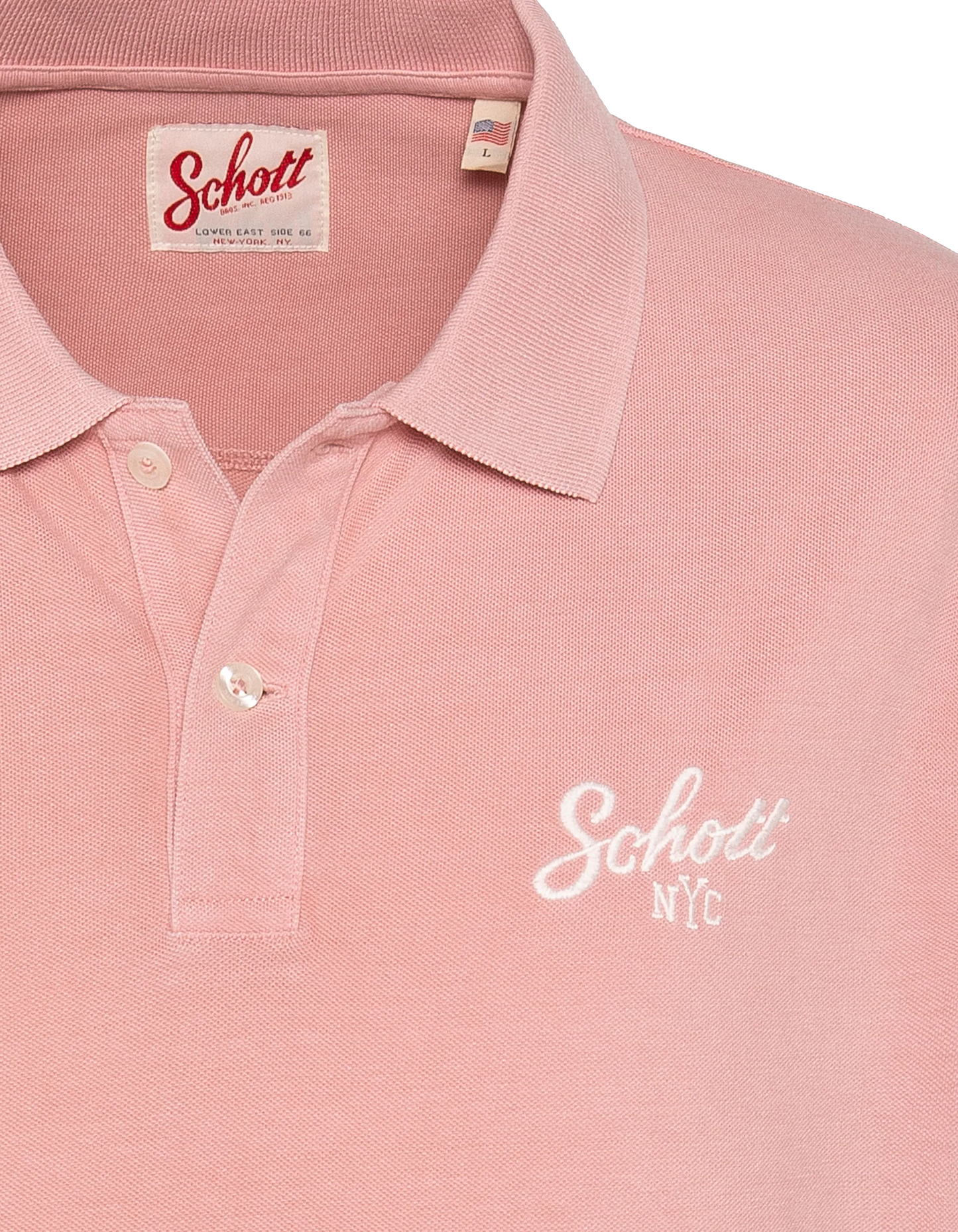 Polo rose poudré avec logo rétro