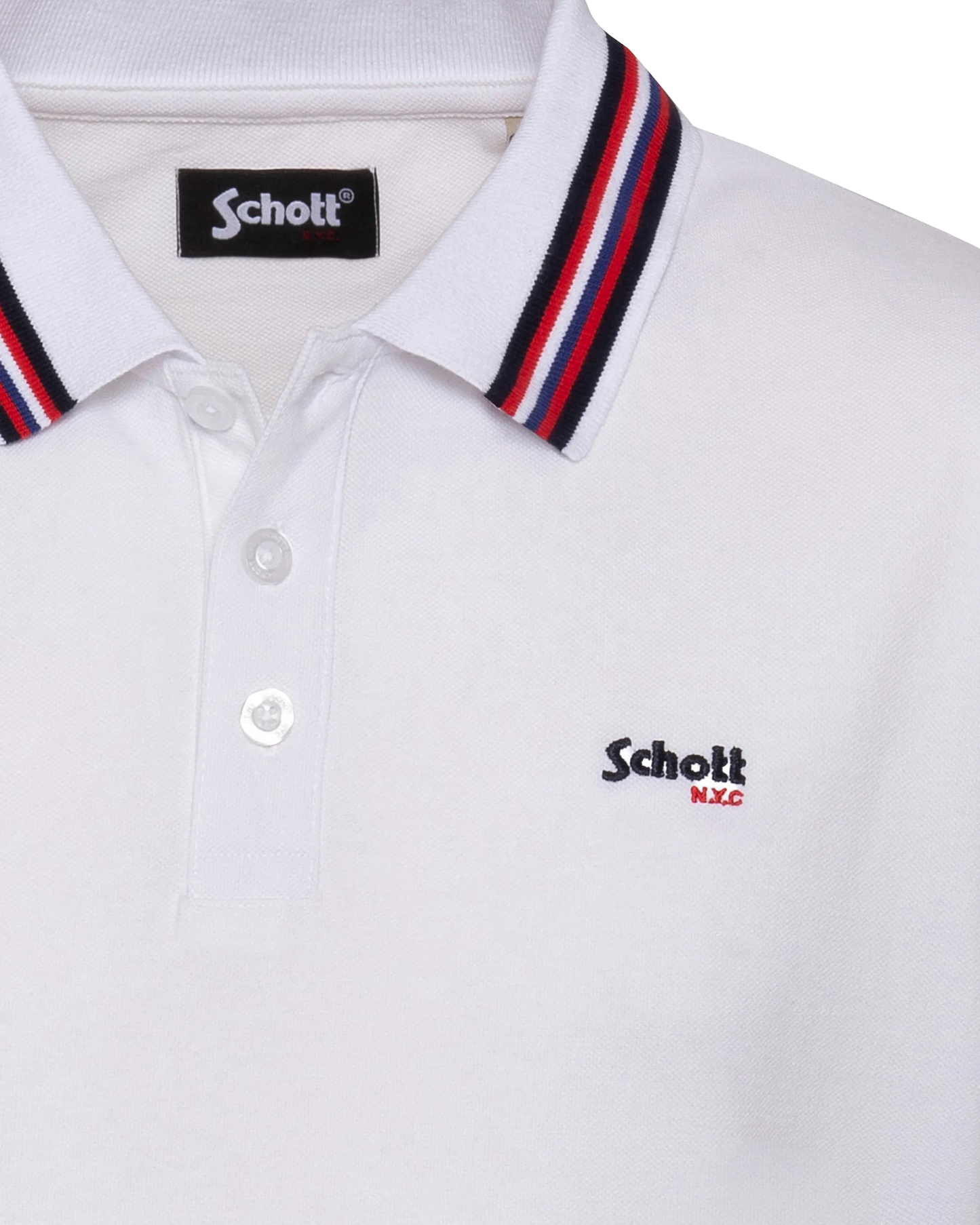 Polo blanc avec liserés tricolores