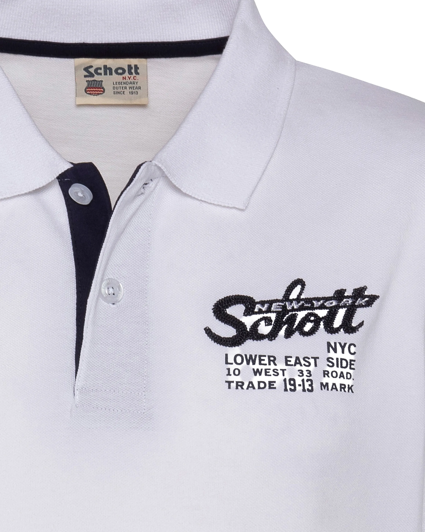 Polo blanc avec logo brodé et patte contrastée