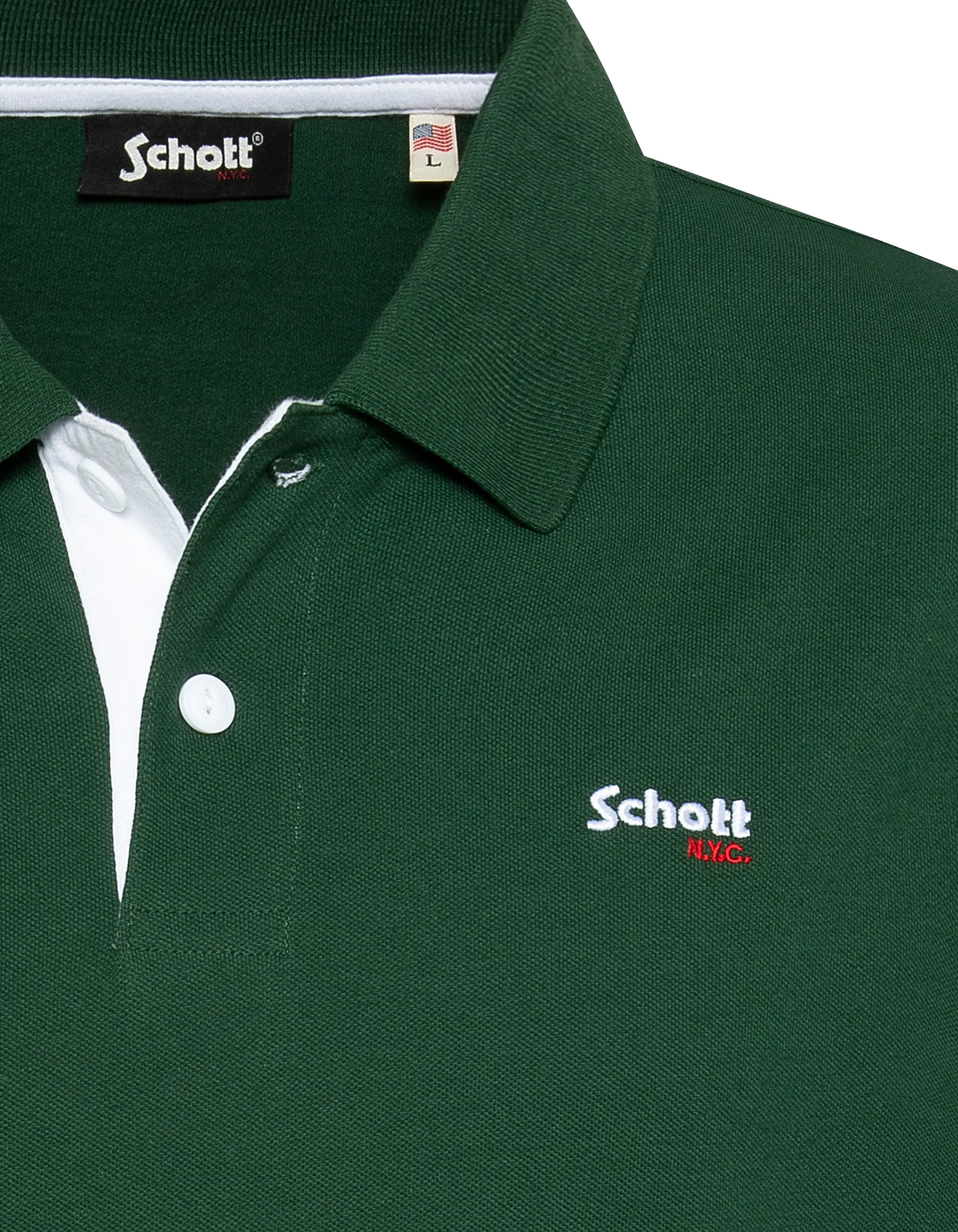 Green and white polo shirt