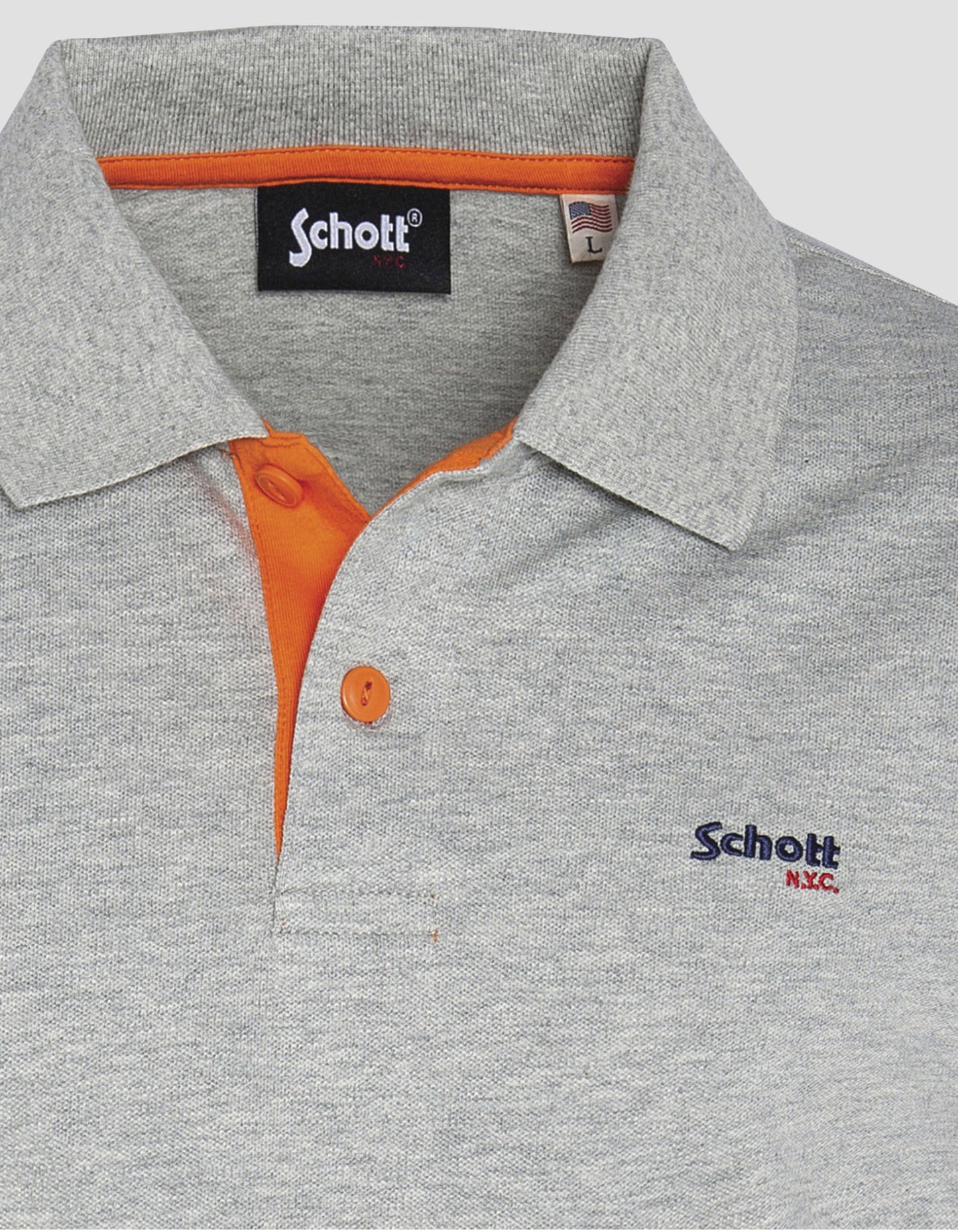 Polo gris et orange