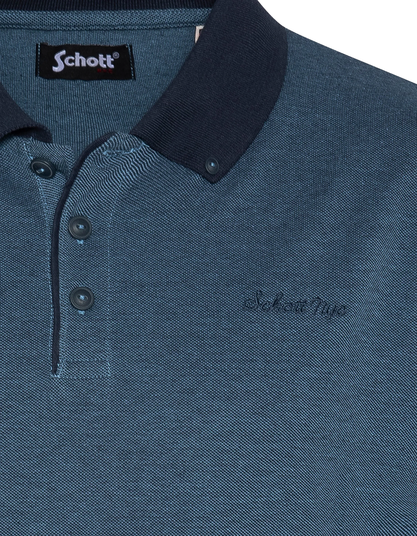 Polo bleu marine en coton piqué