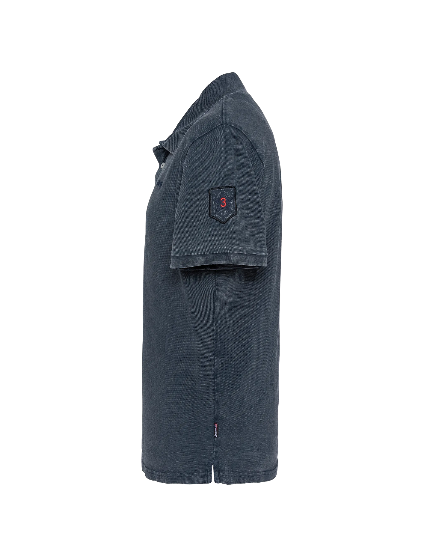 Navy army polo shirt, washed effect