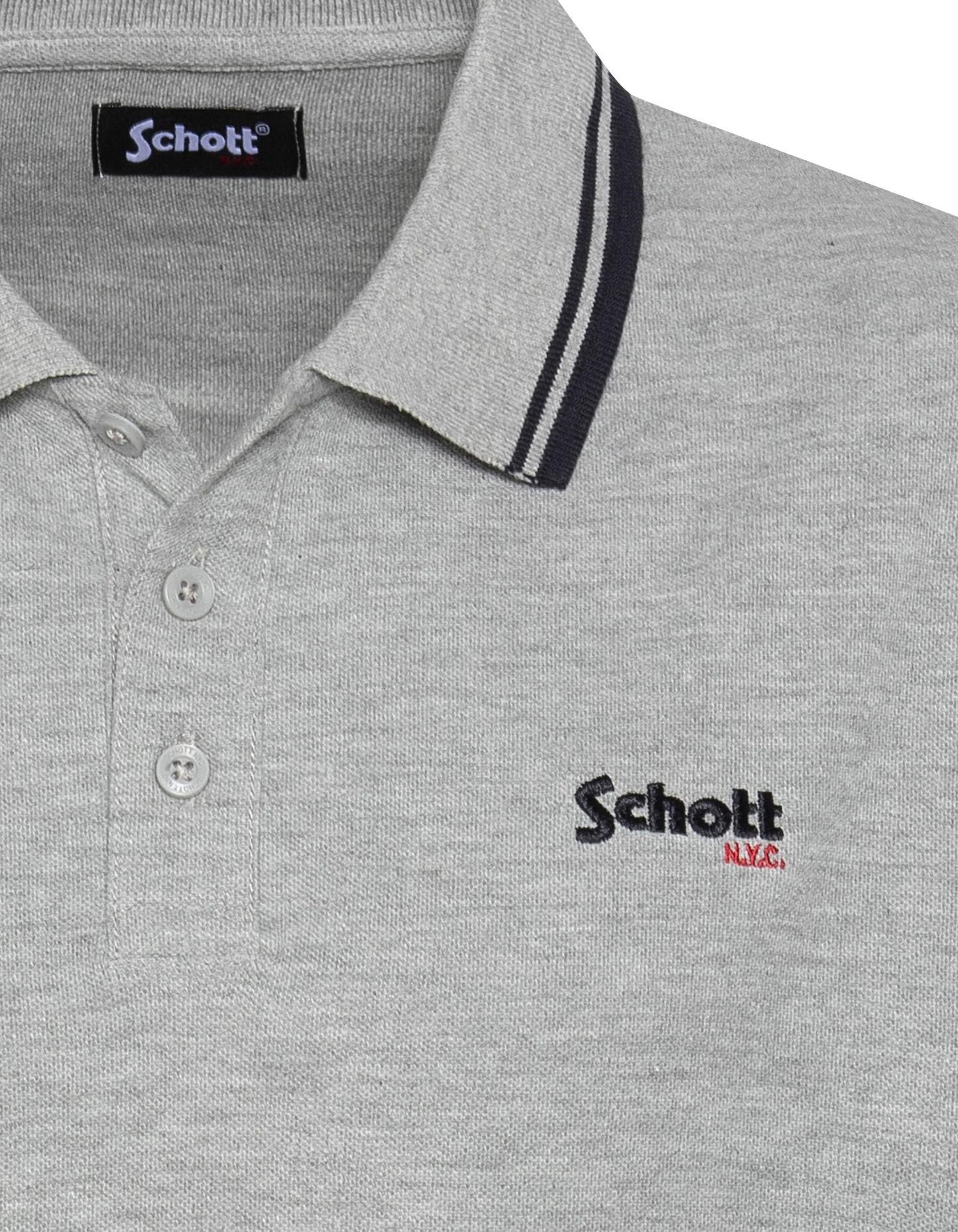 Polo gris clair en coton piqué