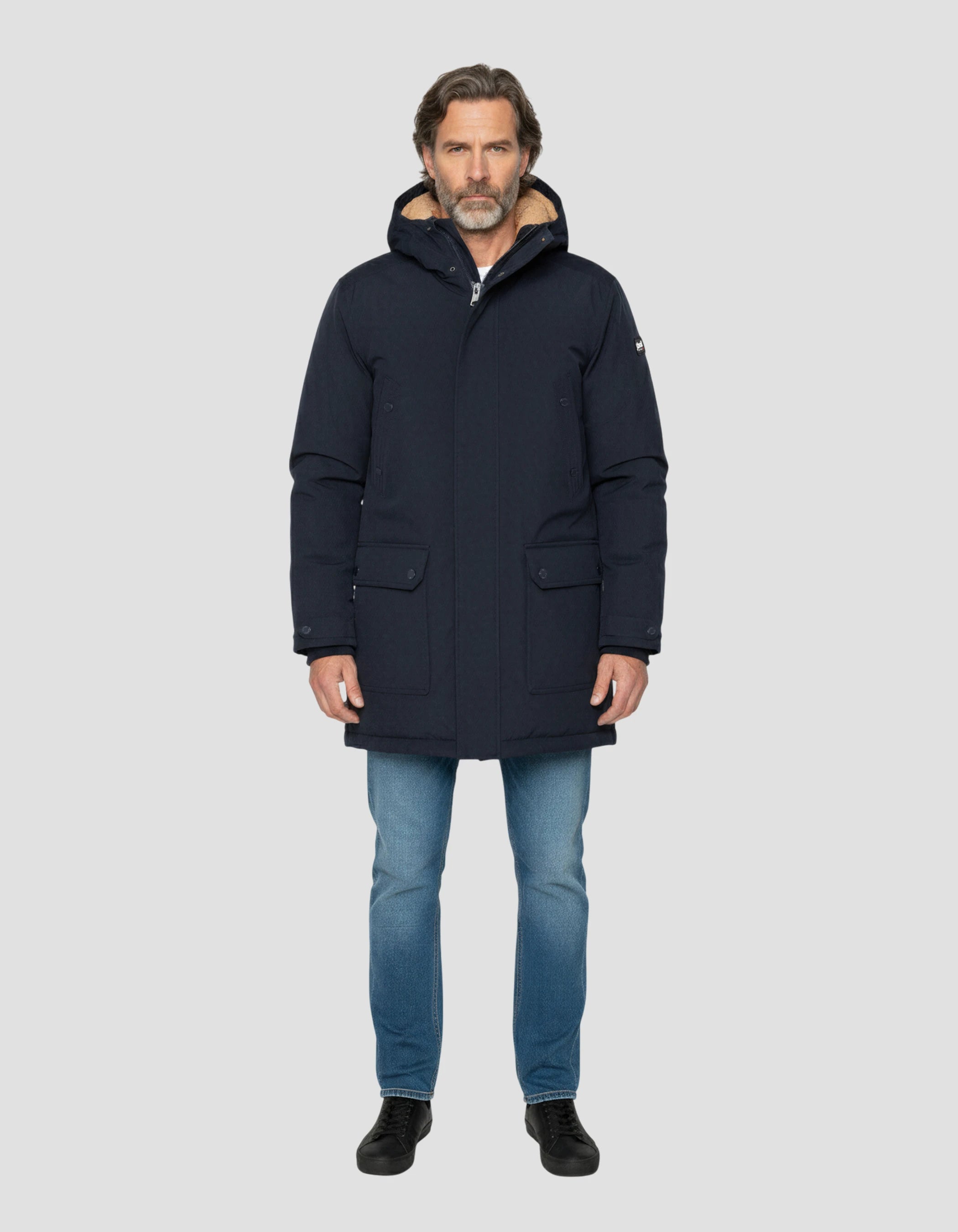 Hooded navy parka - Rado | Schott NYC®
