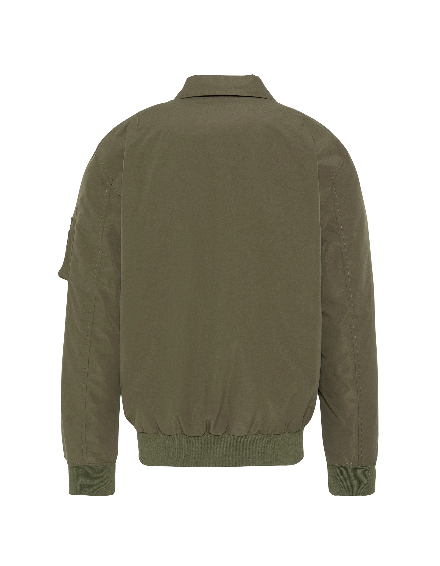 Khaki technical jacket with shirt collar