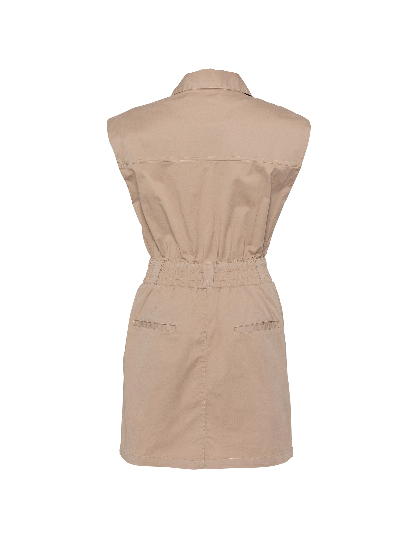 Robe saharienne beige sans manches