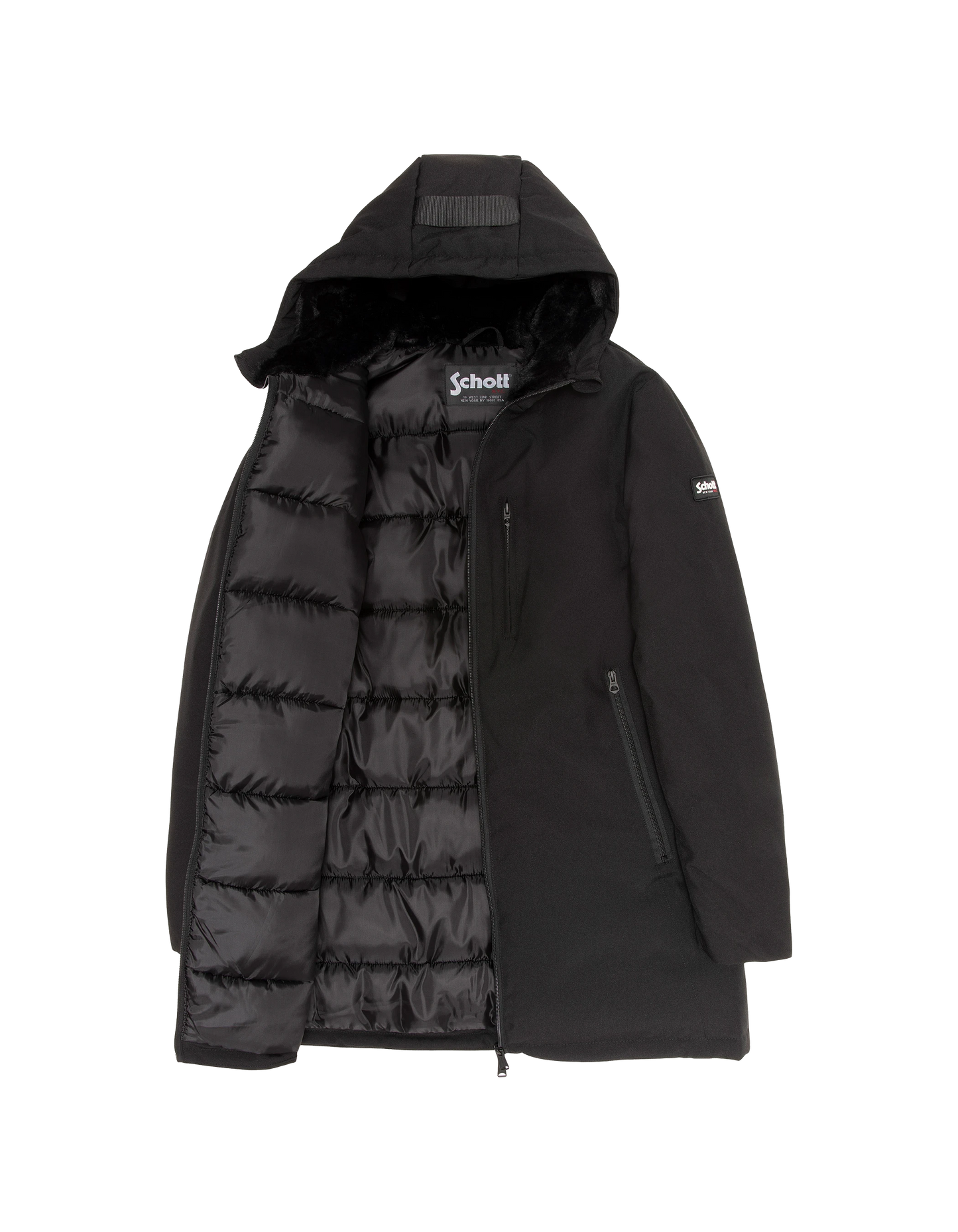 Manteau long à capuche noir