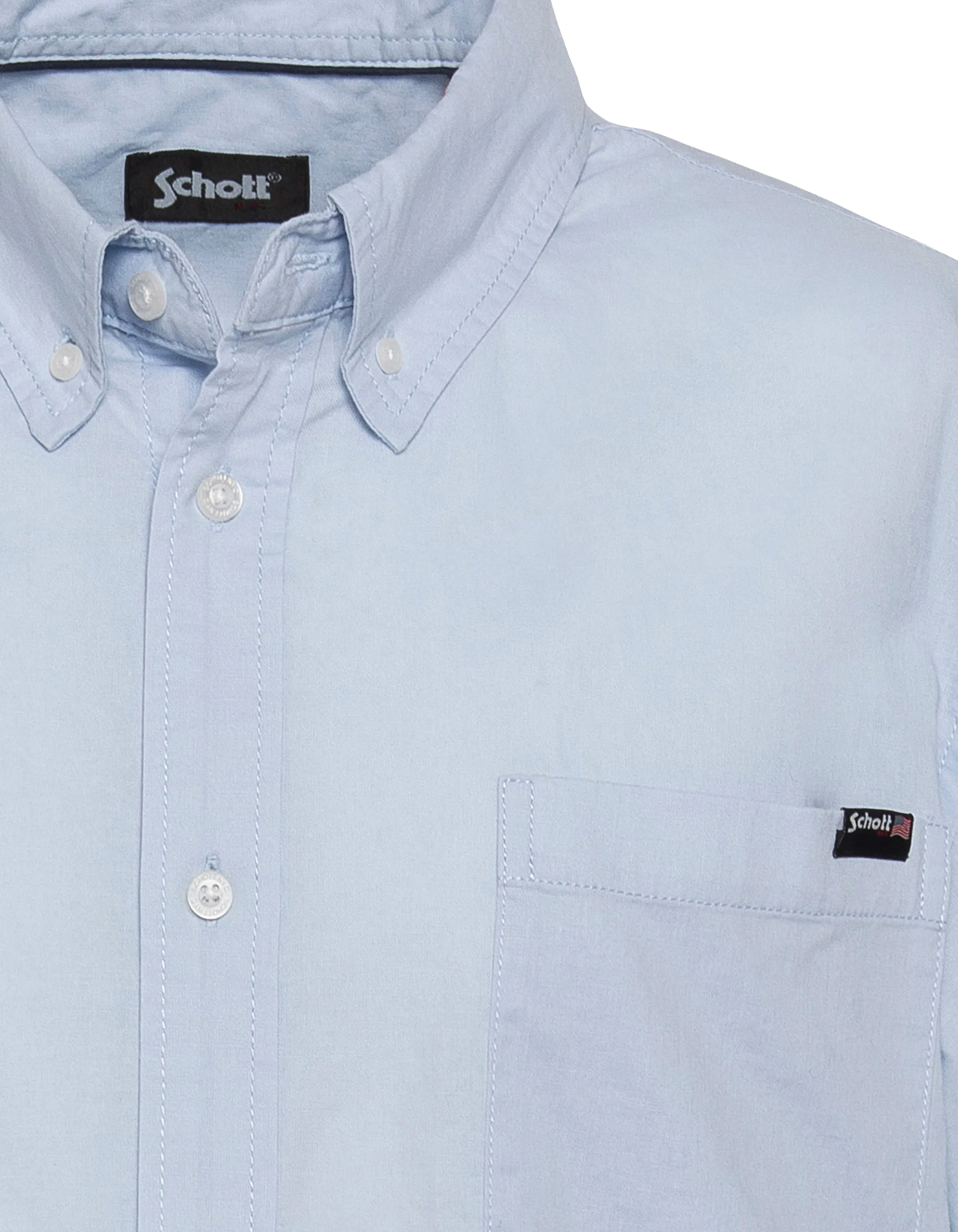 Shirt short sleeves blue with patch pocket