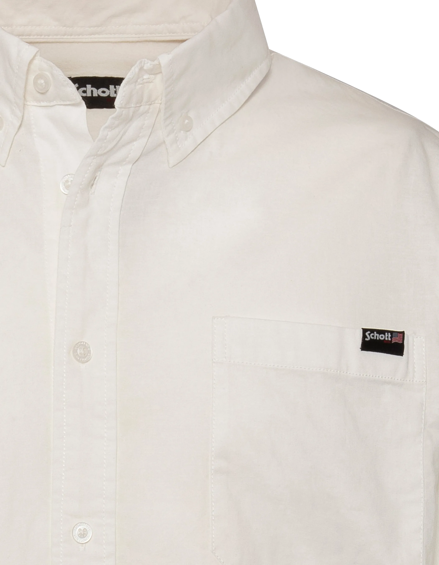 Chemise manches longues blanche avec poche plaquée