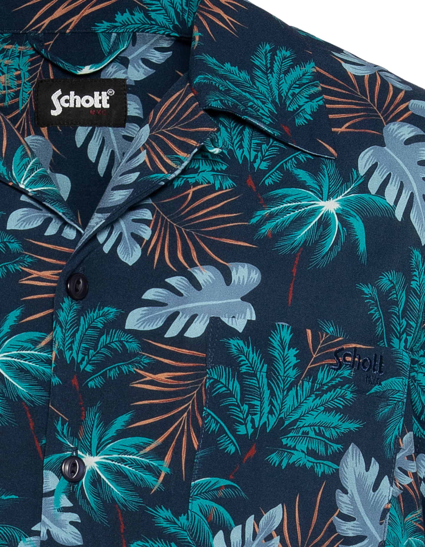 Lightweight navy Hawaiian shirt