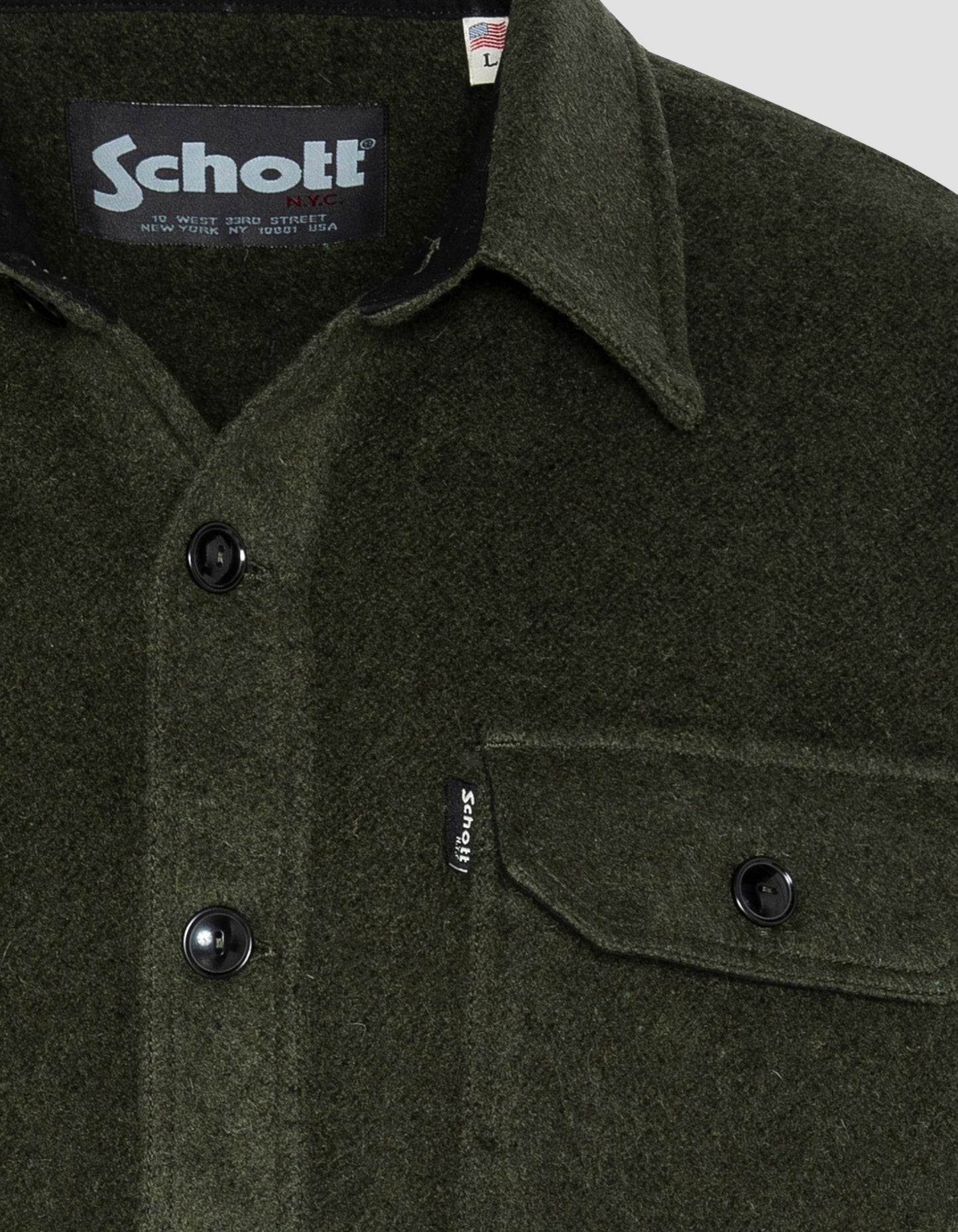 Surchemise boutonnée kaki foncé