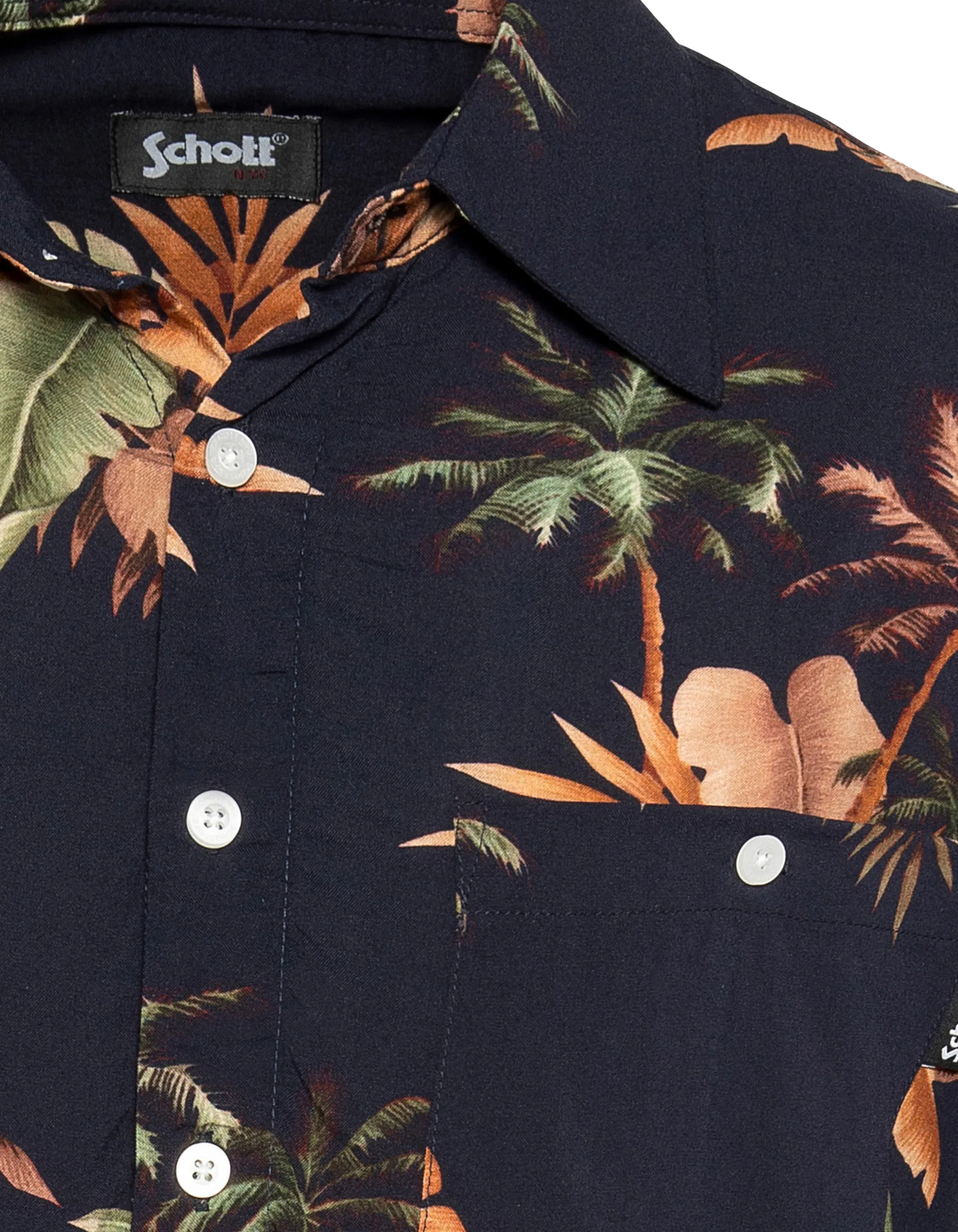 Camisa azul hawaiana azul marino