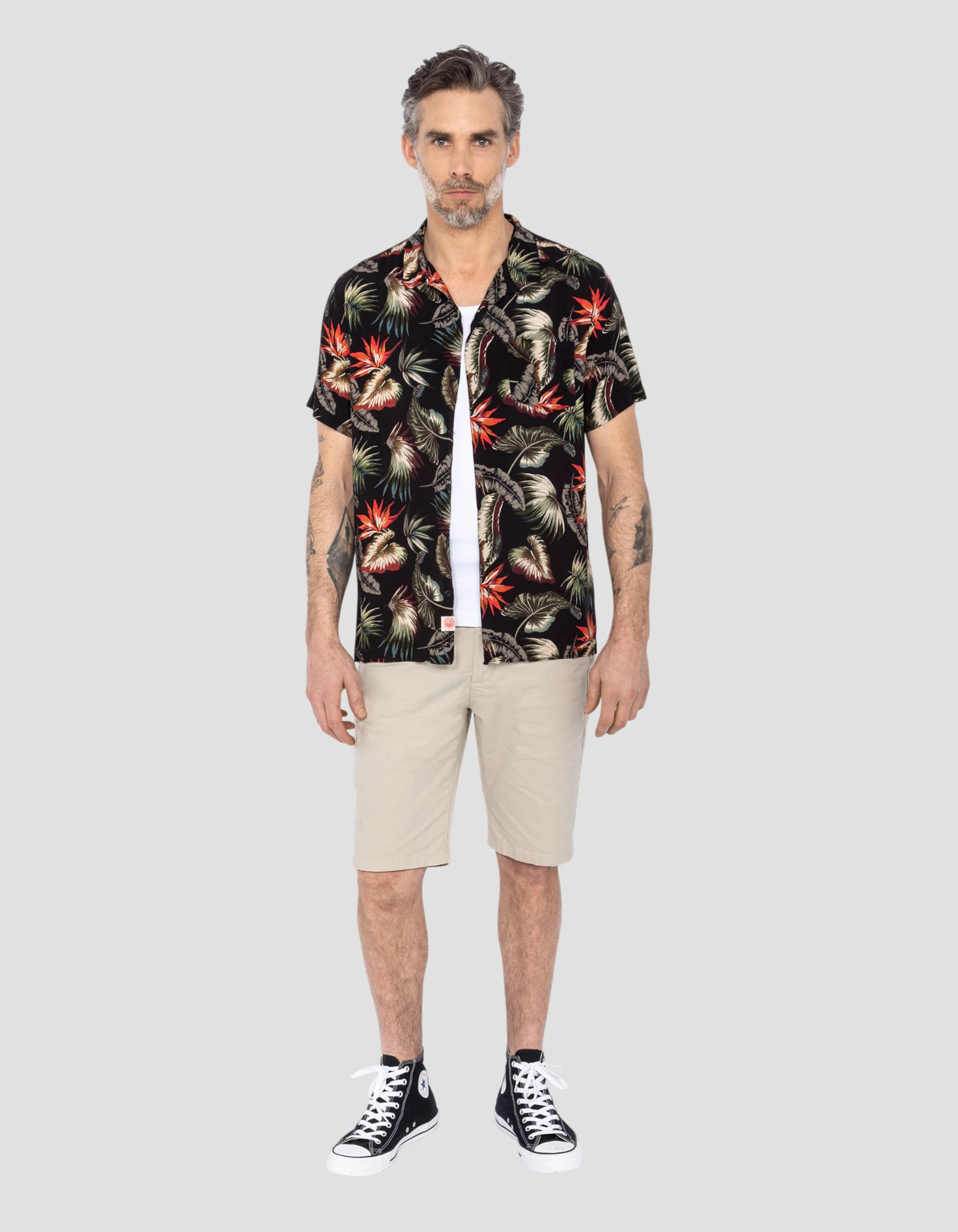 Black Hawaiian shirt - Shrivera | Schott NYC®