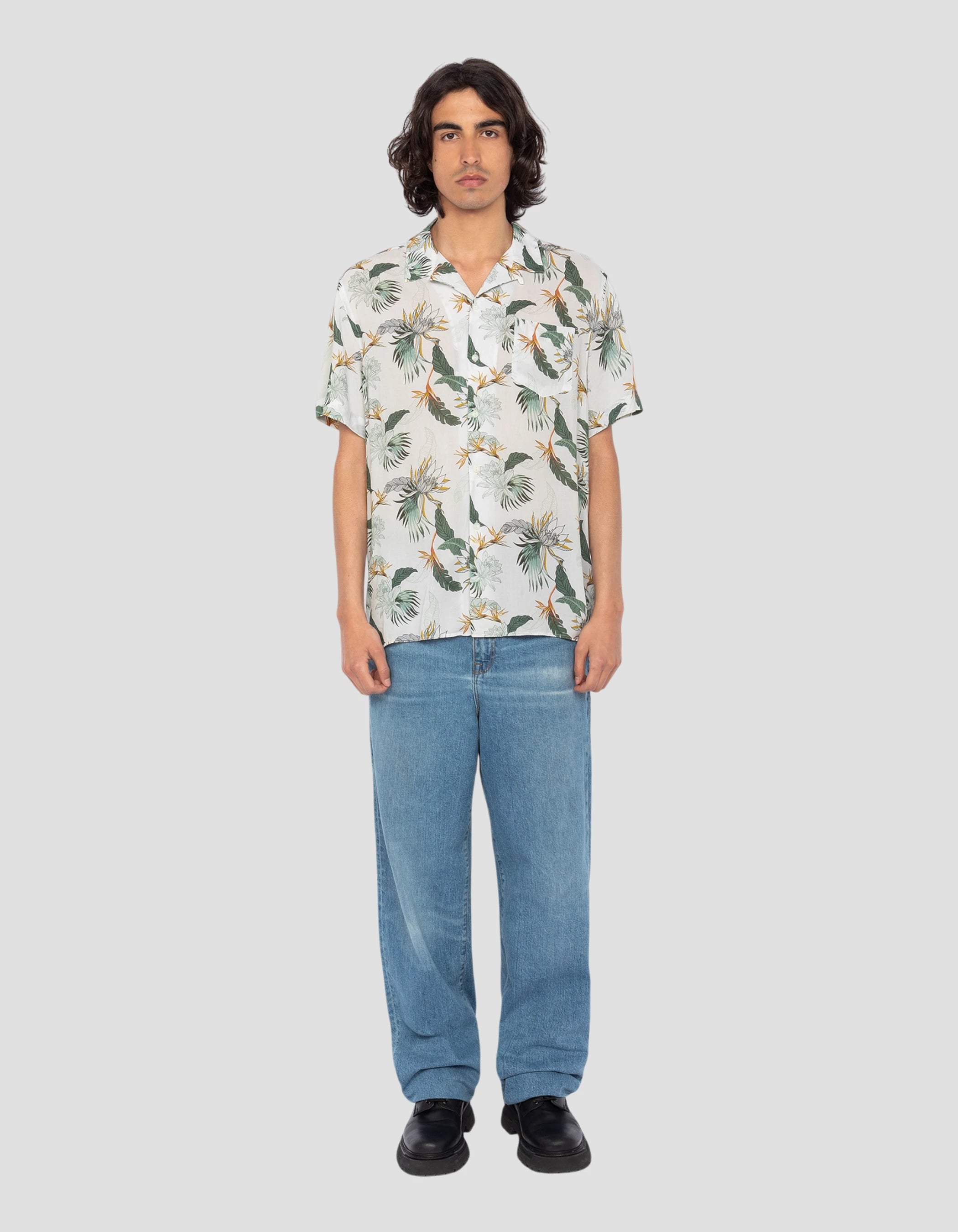 White Hawaiian shirt - Shrivera | Schott NYC®