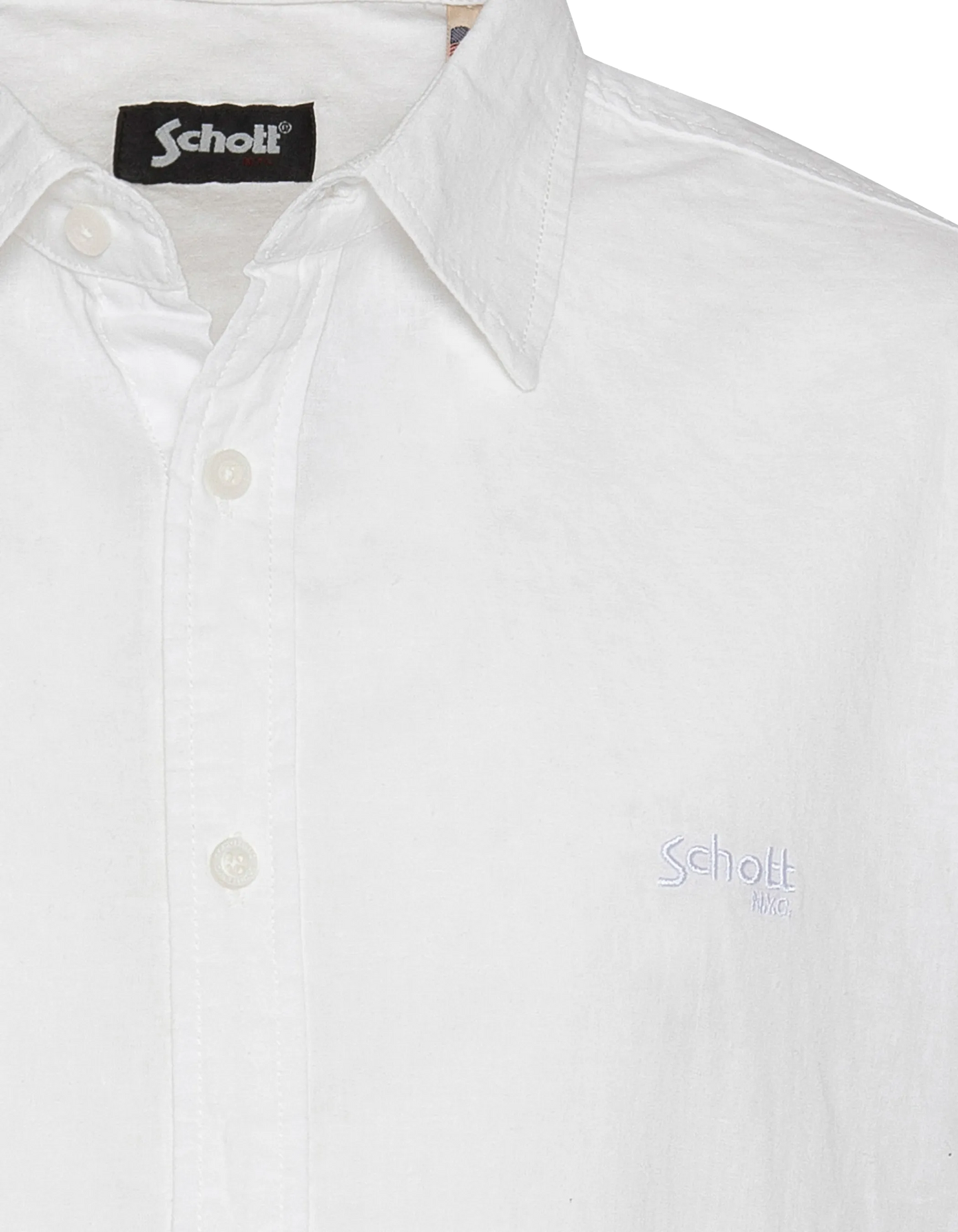 Weißes Hemd mit kurzen Baumwoll- und Leinenhülsen