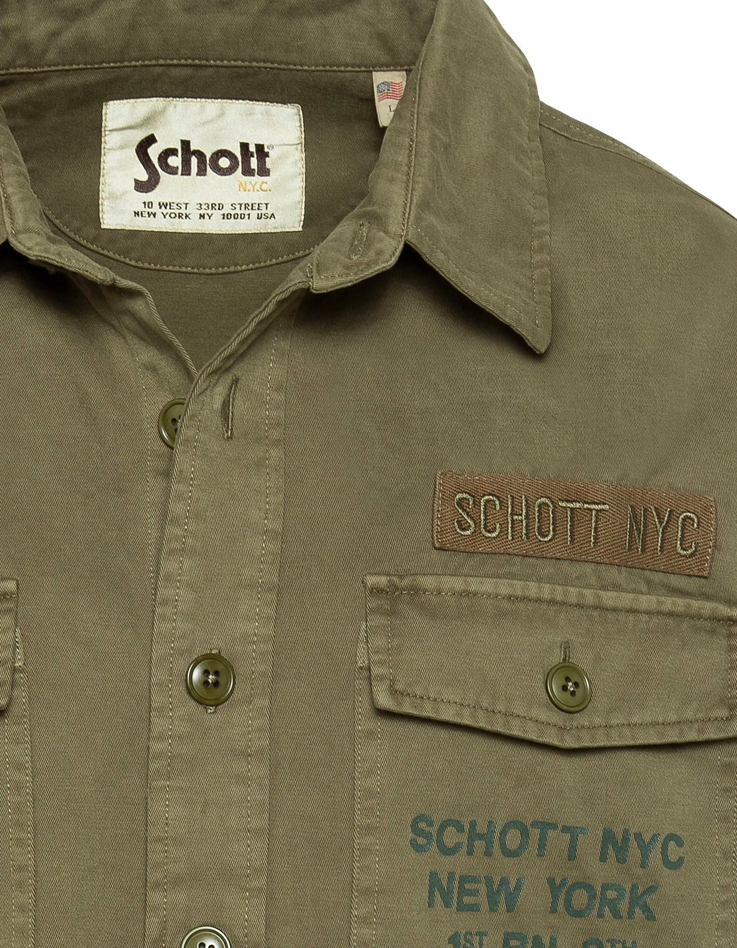 Surchemise army kaki en coton lavé