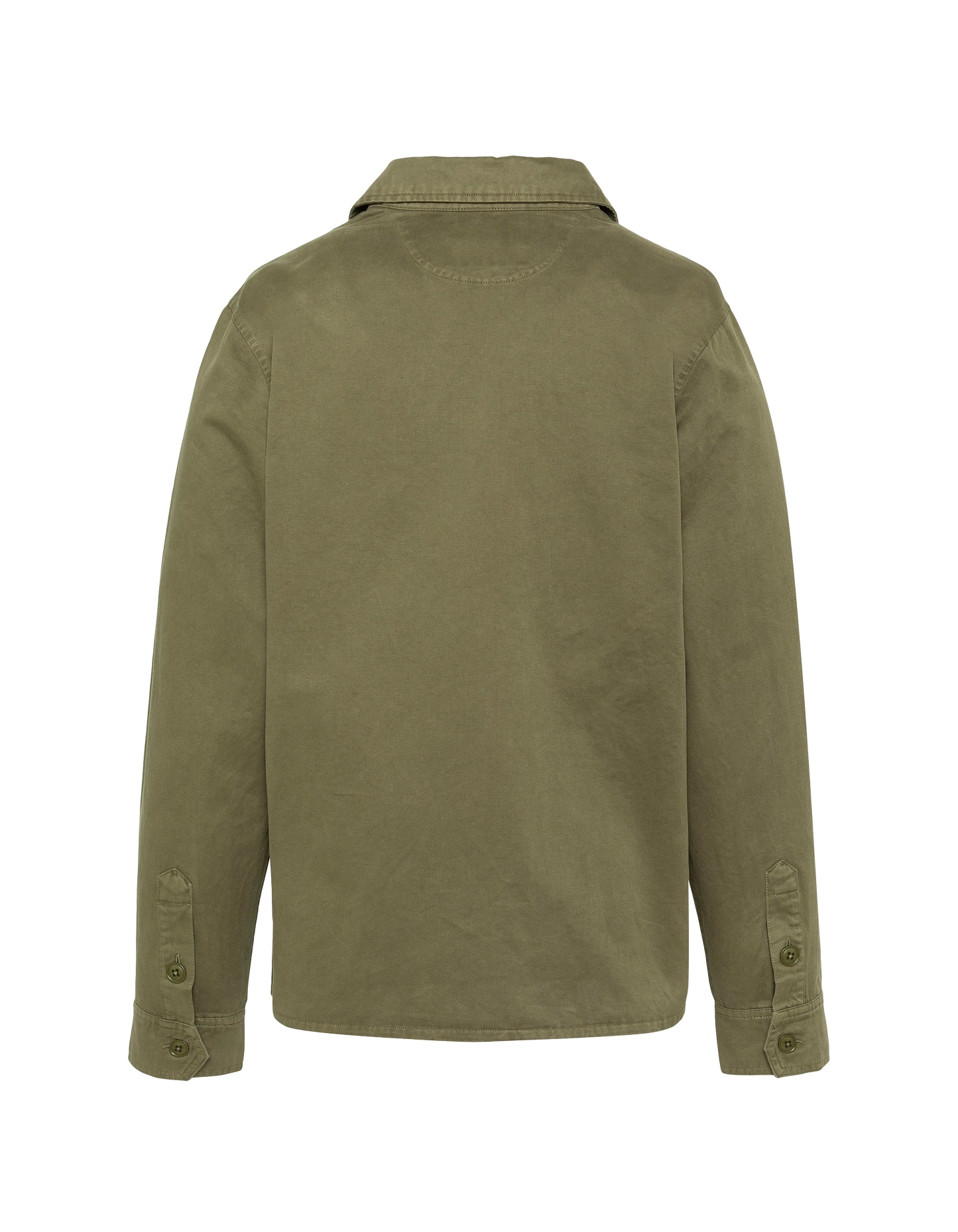 Overshirt militare kaki in cotone lavato