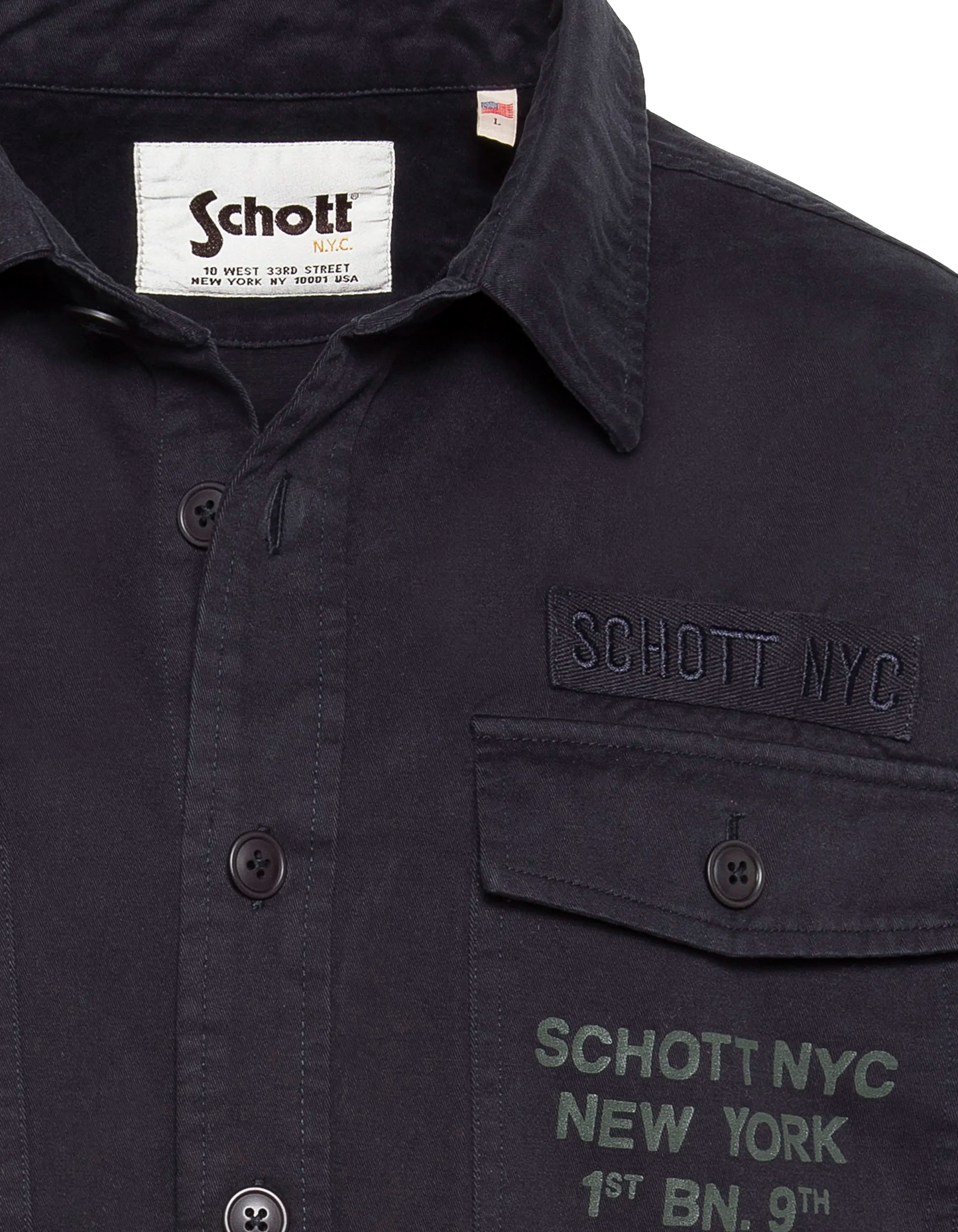 Marineblaues Army-Overshirt aus gewaschener Baumwolle