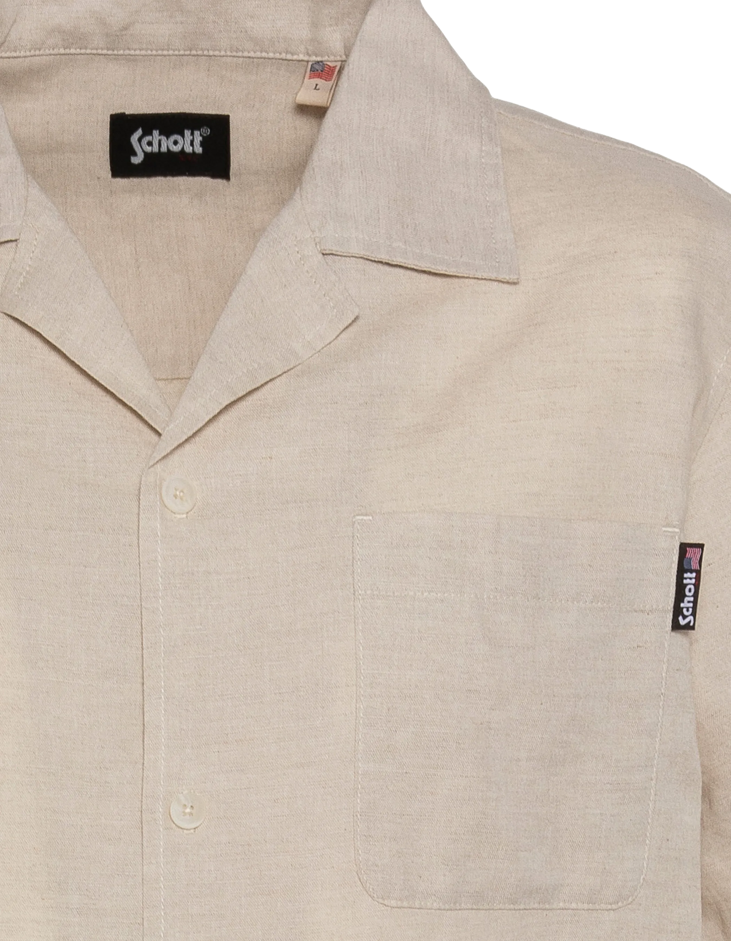 Beige linen blend shirt