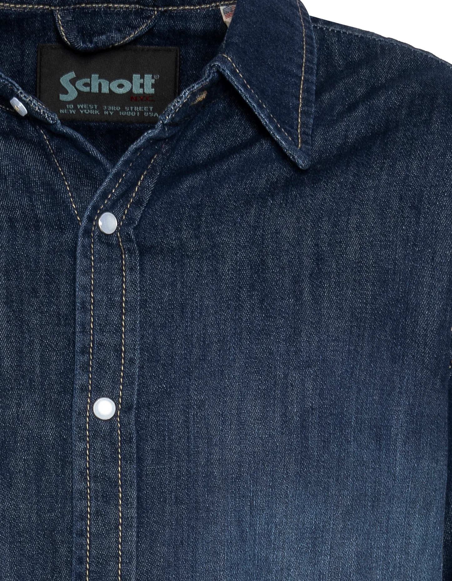 Blaues Hemd mit langem Ärmel im Denim