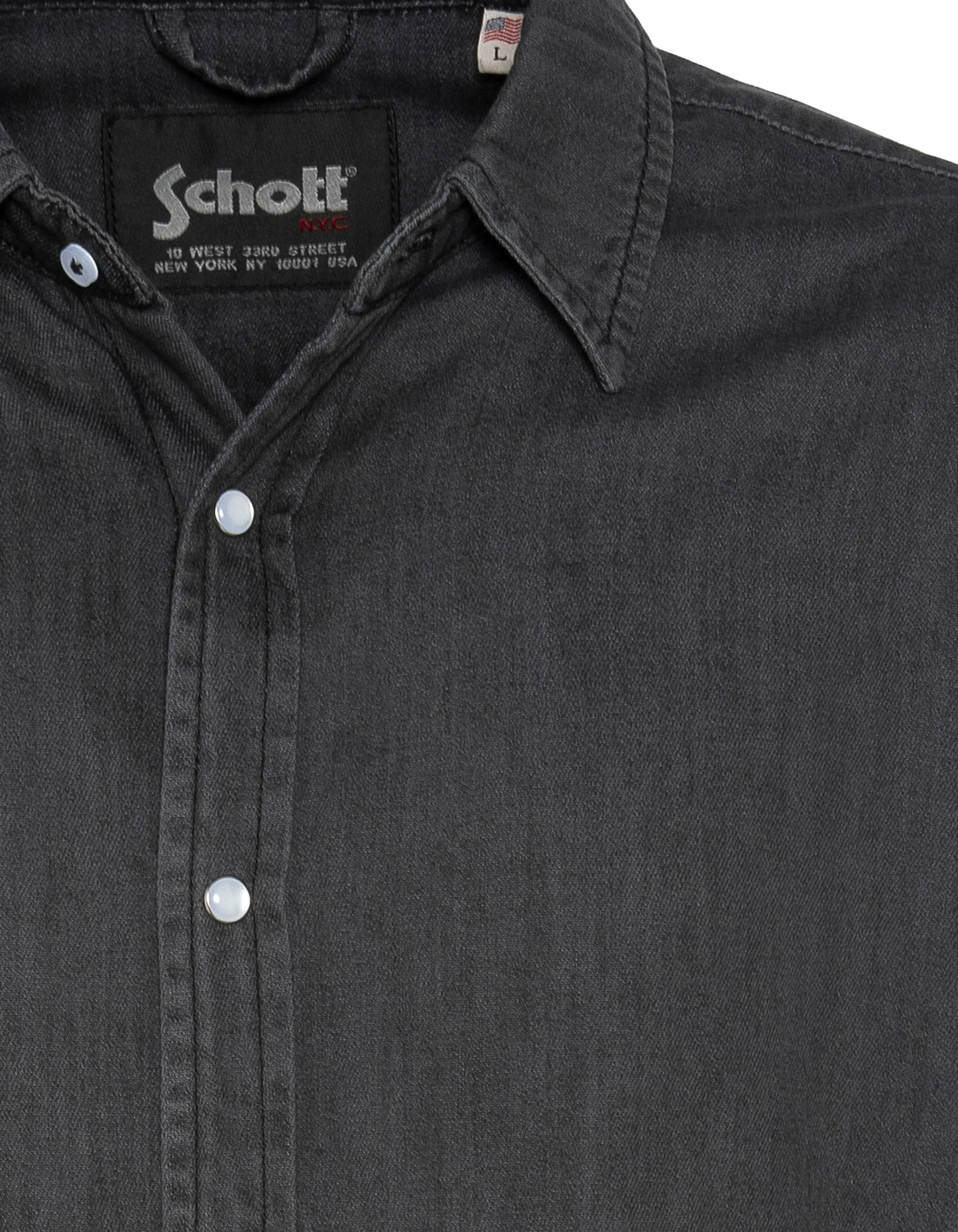 Camisa de manga gris larga en mezclilla