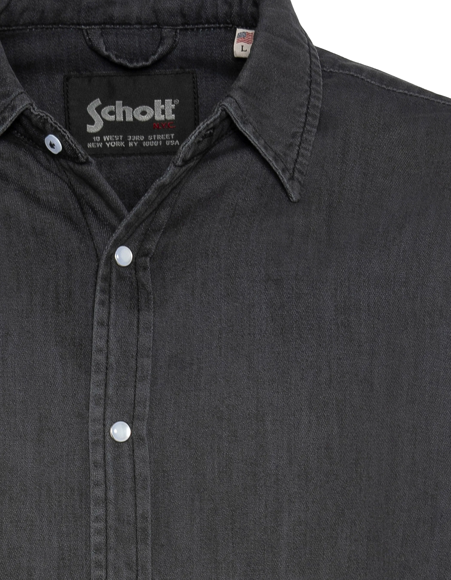 Chemise grise à manches longues en denim