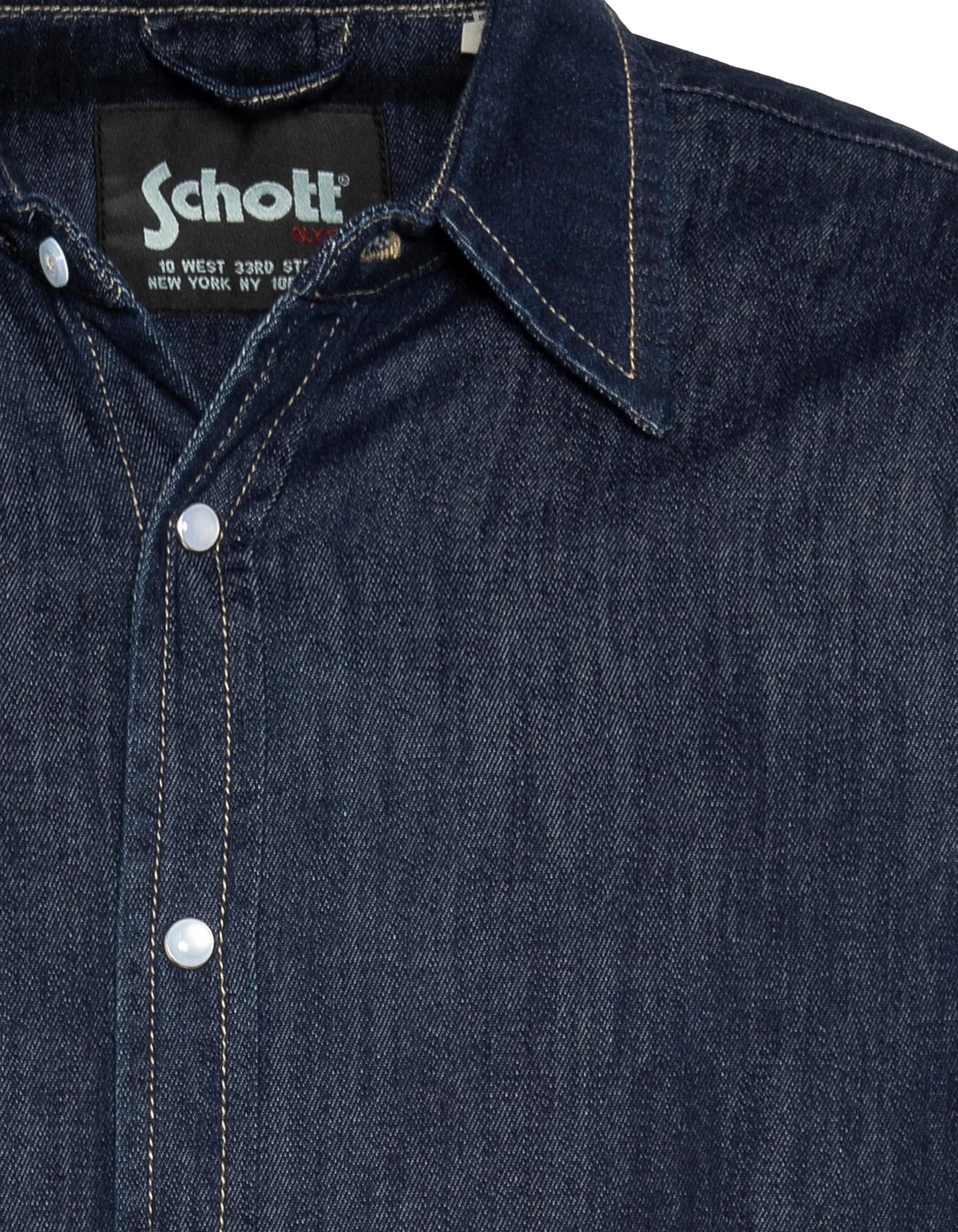 Camisa de manga larga en mezclilla cruda