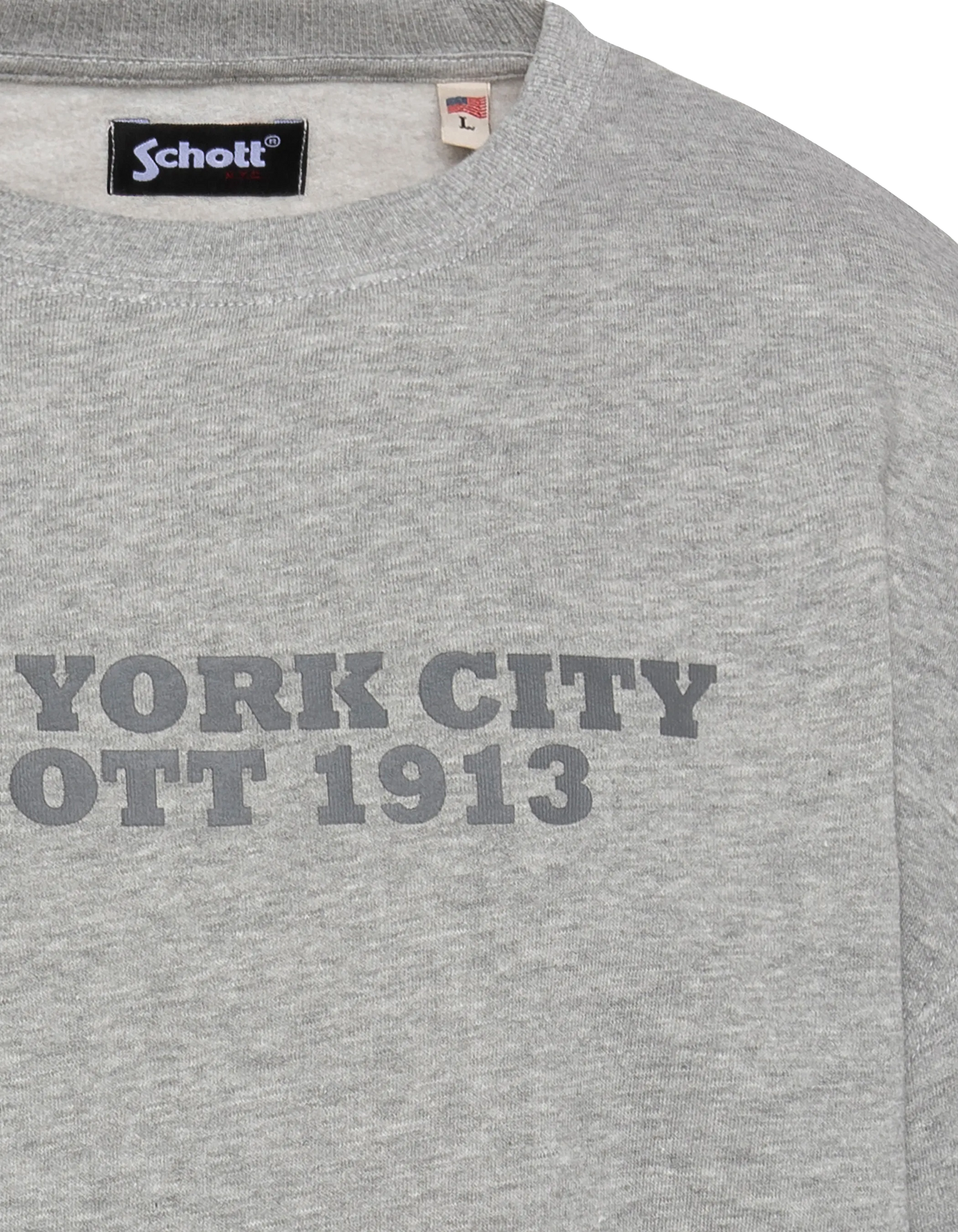 Collar rotondo stampato di felpa grigia