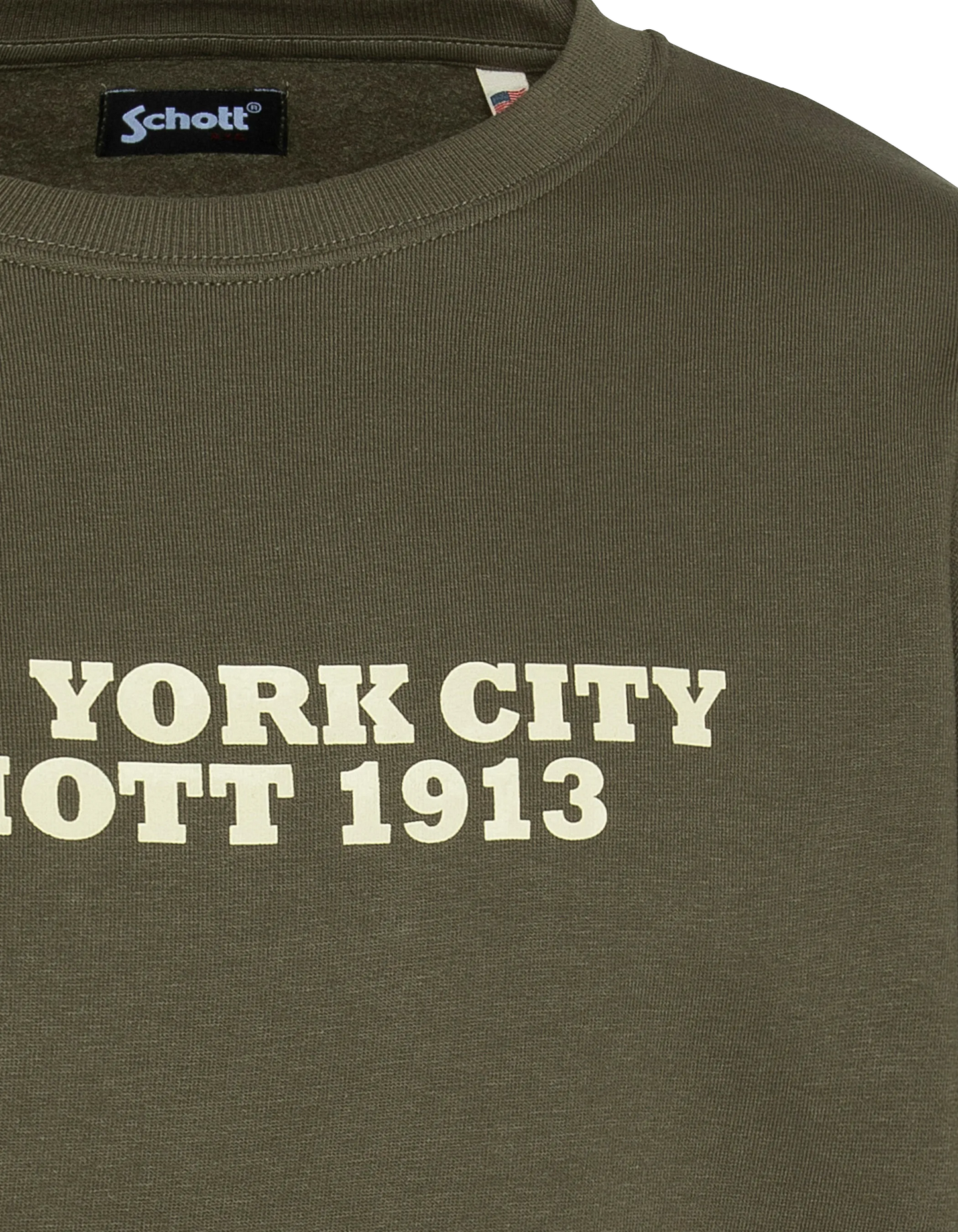 Felpa Khaki Stampa del collo rotondo