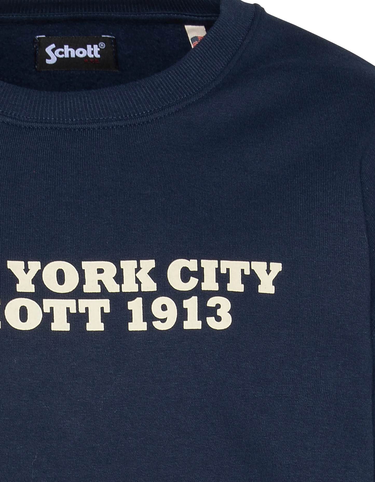 Spacca blu navy stampato round col