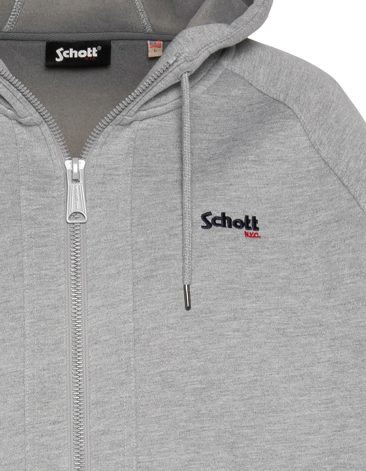 zip sweatshirt heather grey hooded in Triplux