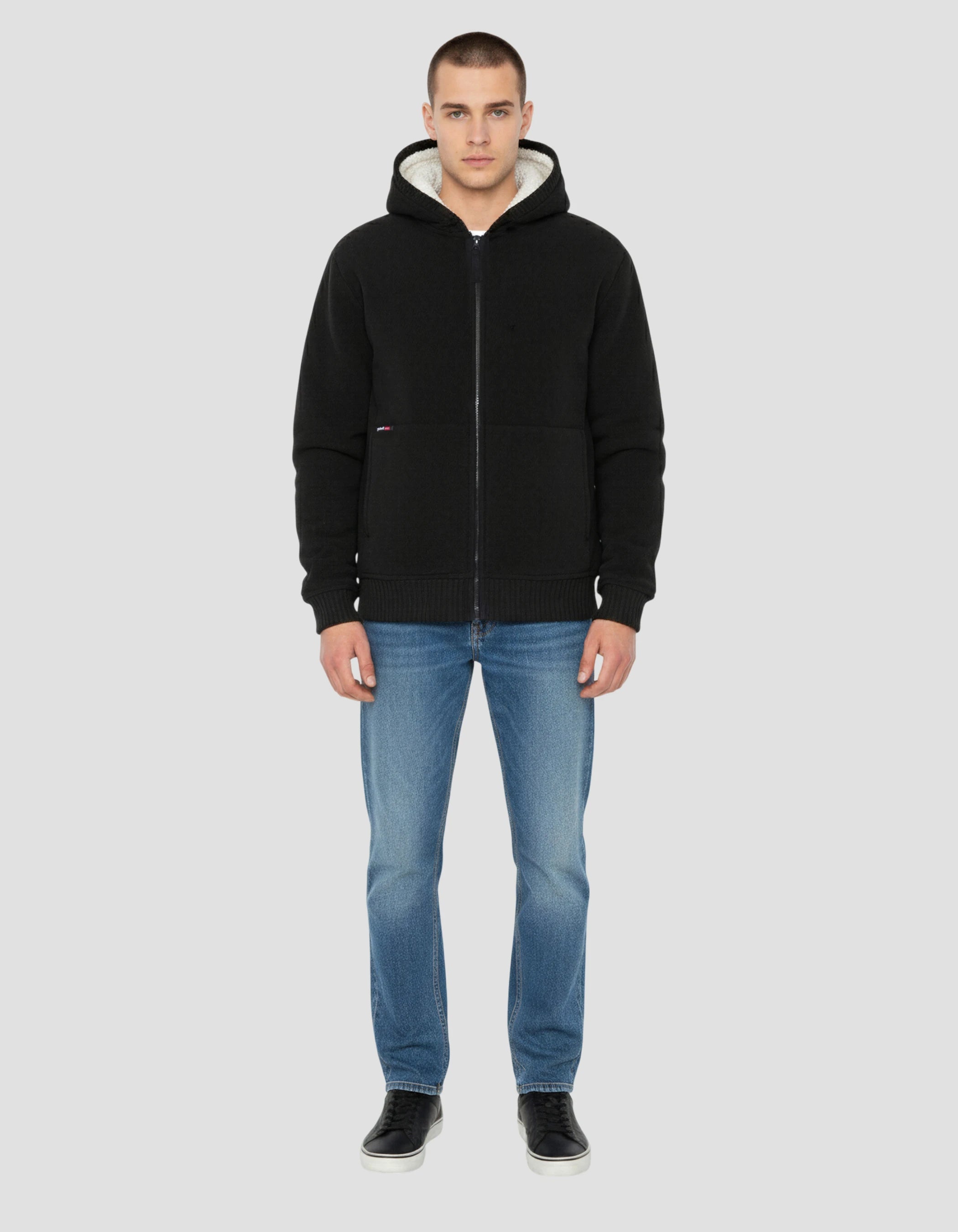 Black to hooded zipped polar sweatshirt - SW550 | Schott NYC®