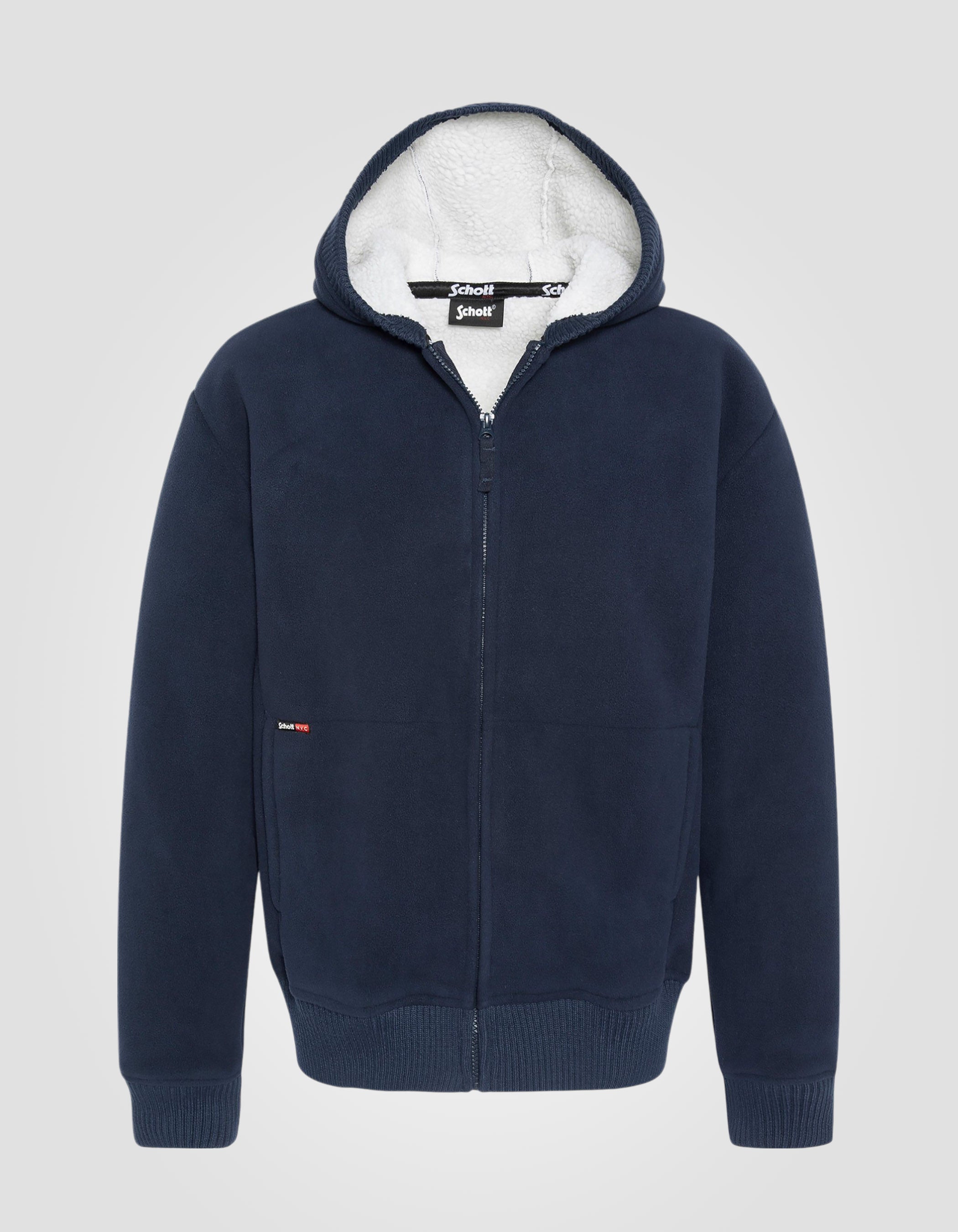 Navy zipped polar sweatshirt for hooded SW550 Schott NYC®