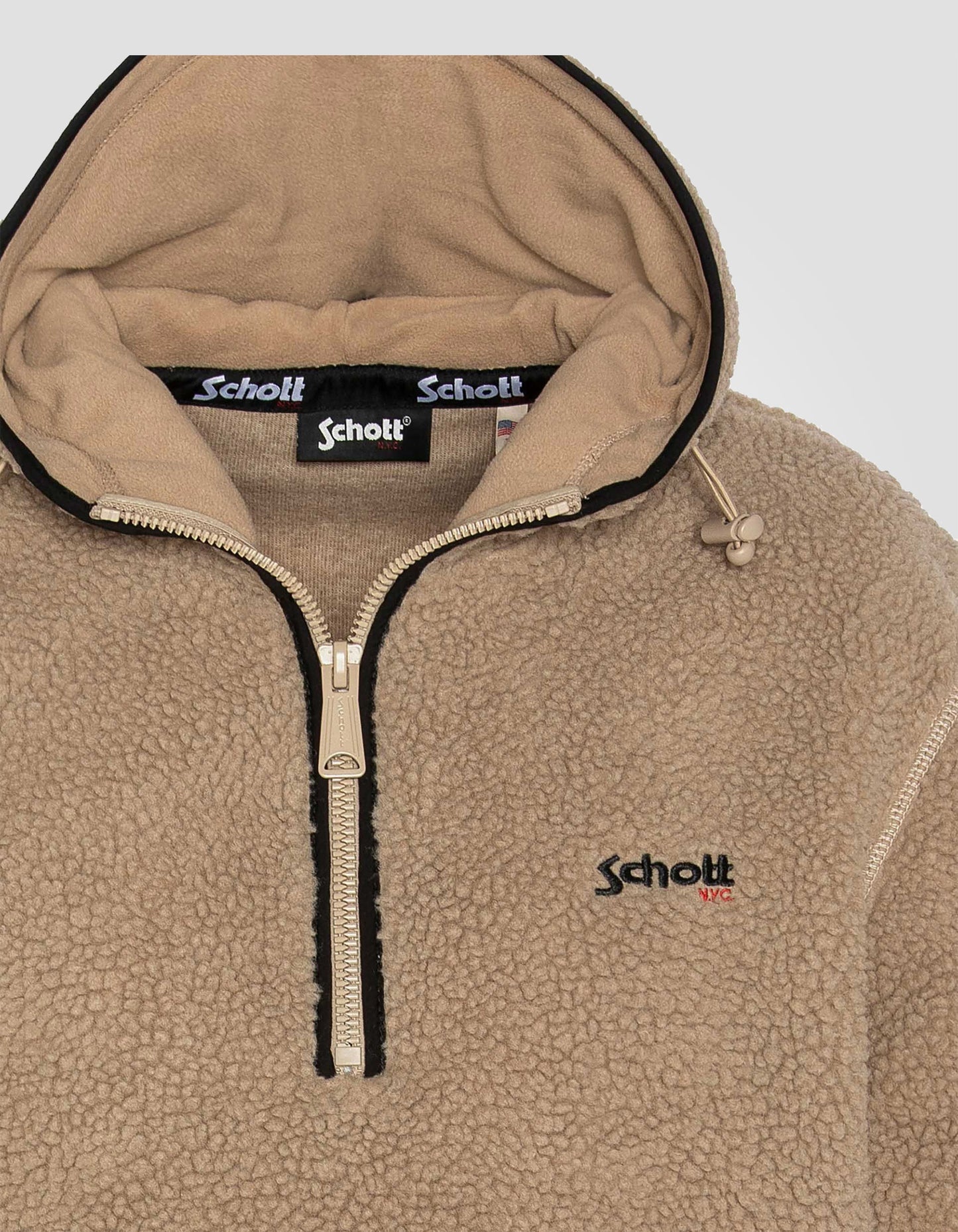 Sherpa mit Kapuze -Beige Sweatshirt