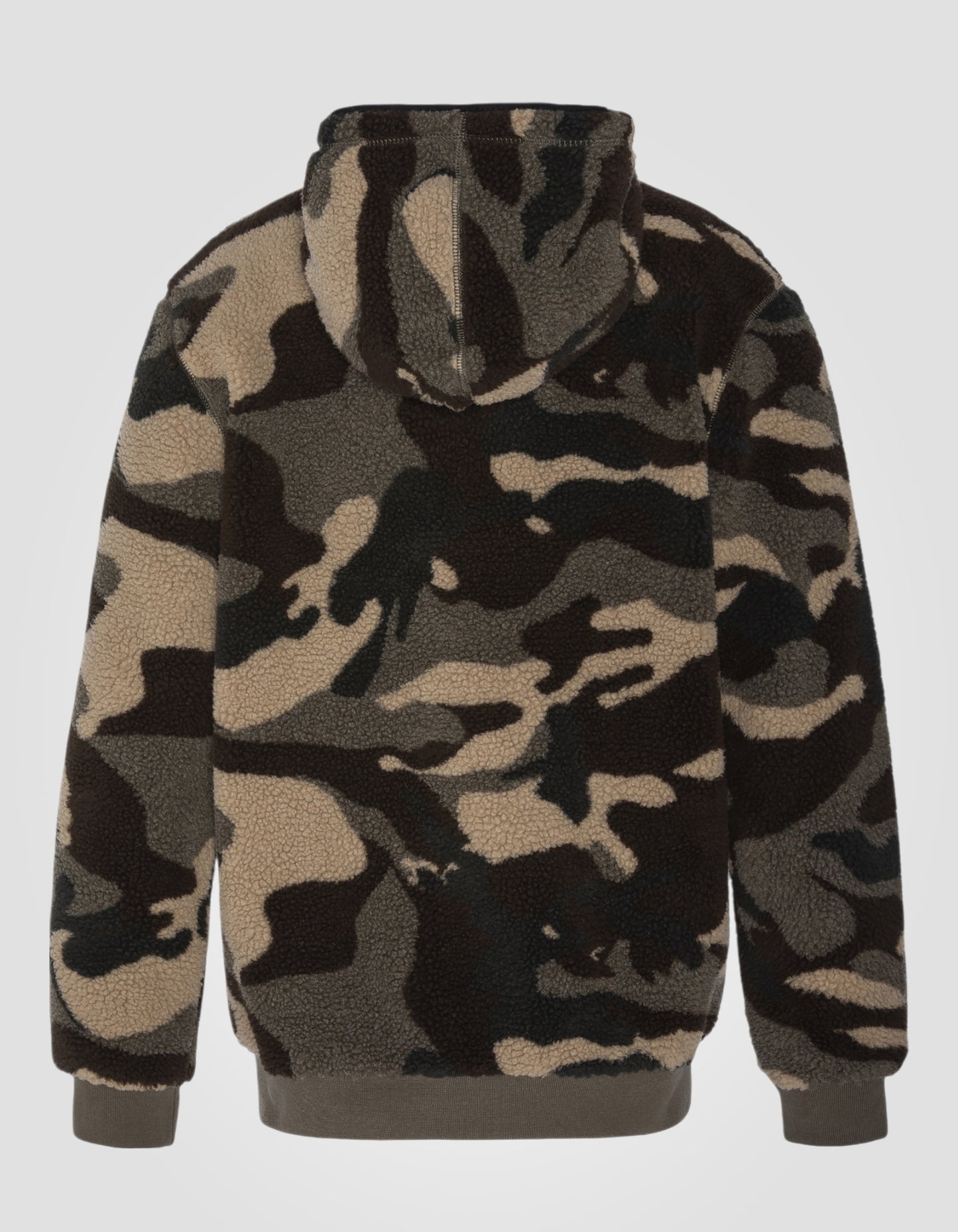 Sweatshirt camouflage à capuche en sherpa