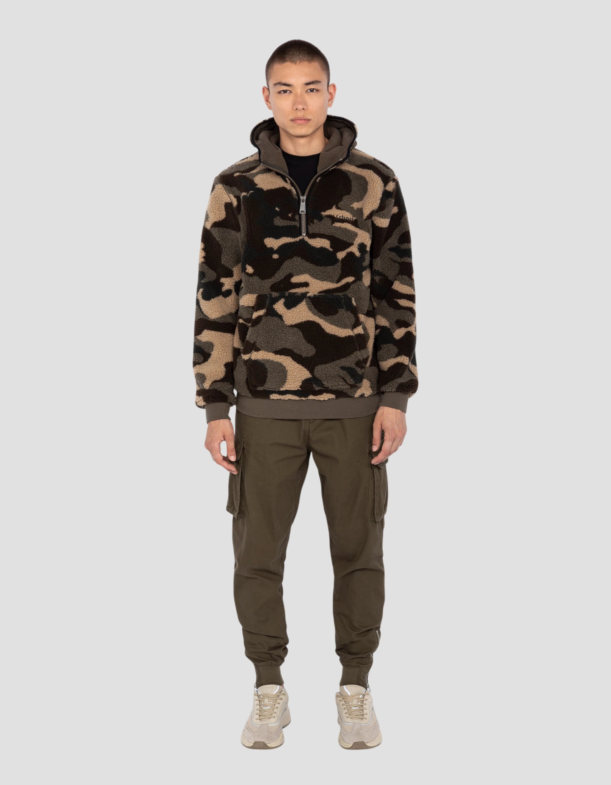 Sherpa hooded camouflage sweatshirt - Main Image