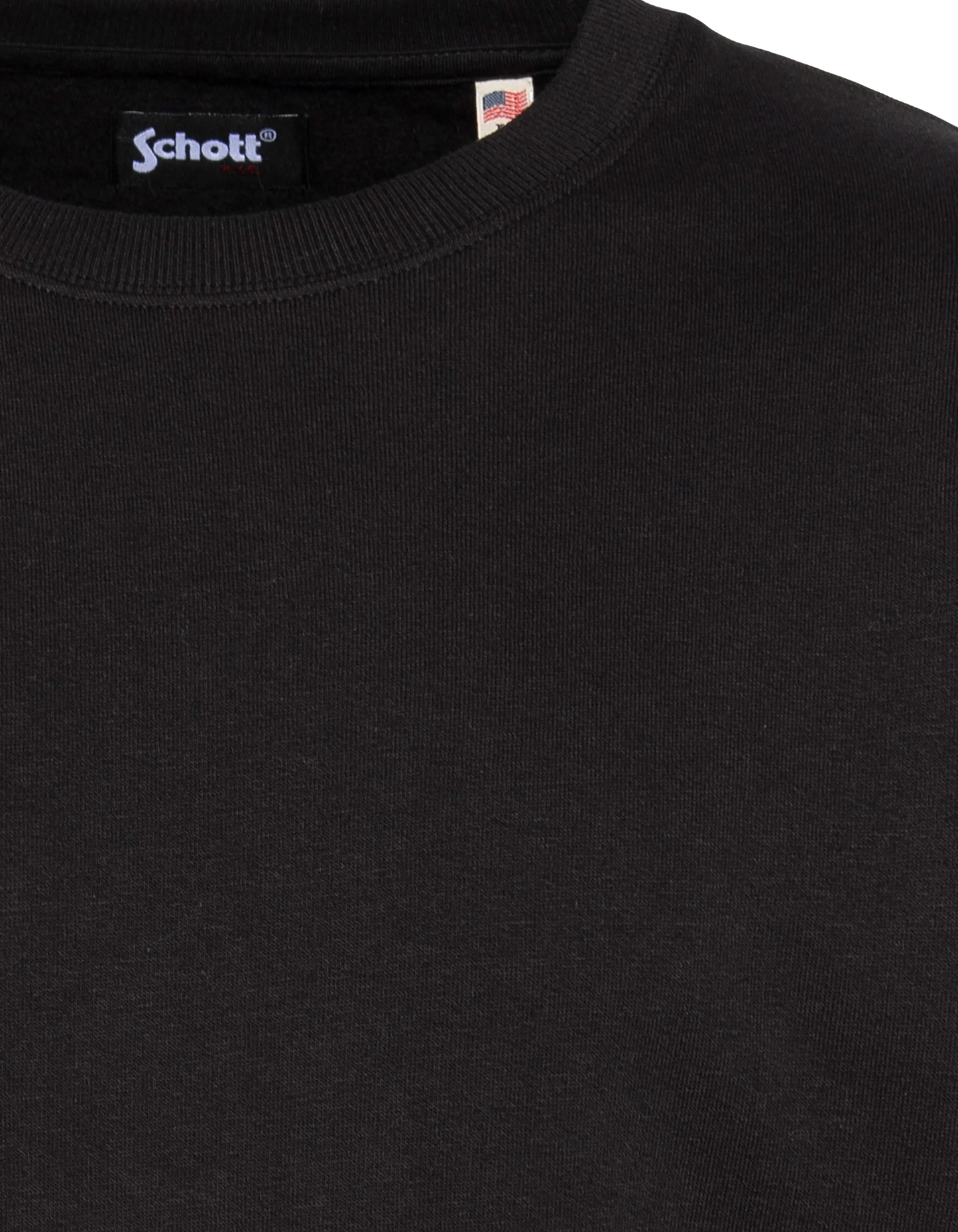 Collar rotondo della felpa nera unita