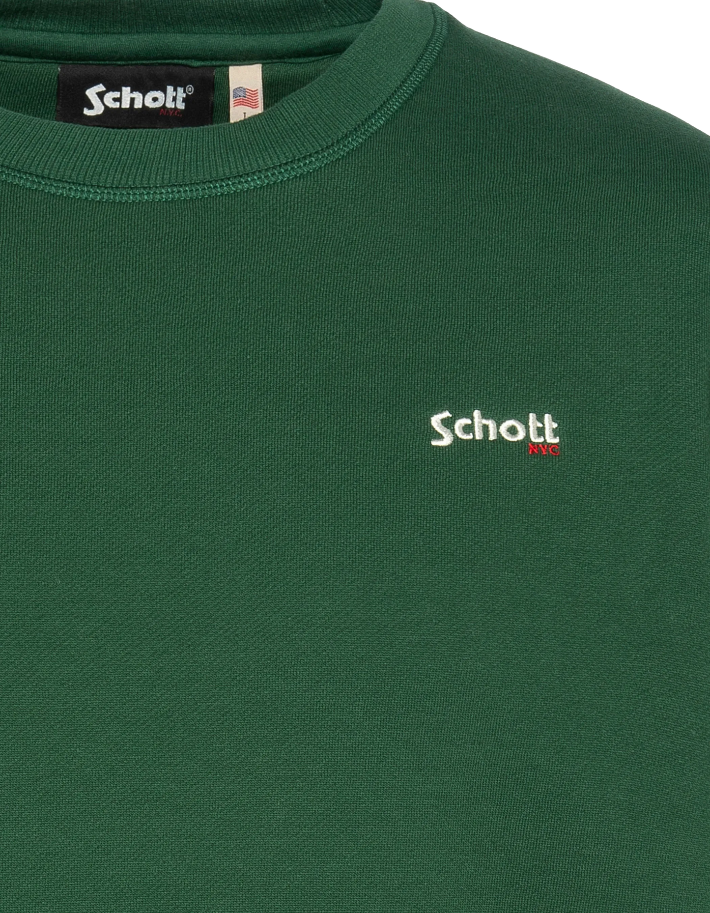 Green round -round necks sweatshirt thick fleece