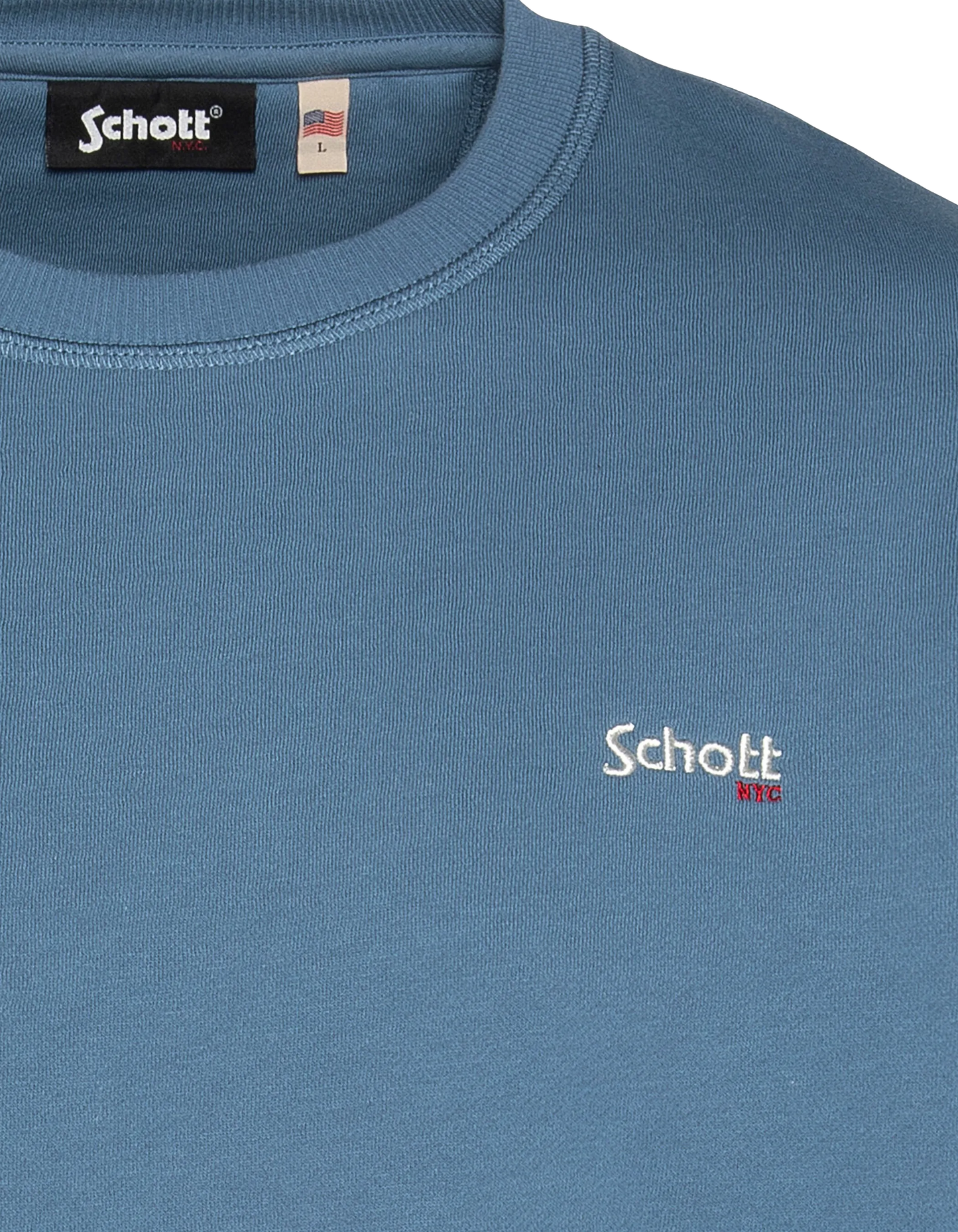 Sweatshirt Blue Round Steel In Thick fleece