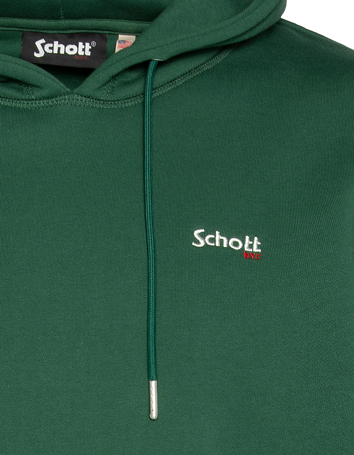 Sweatshirt vert à capuche en molleton épais