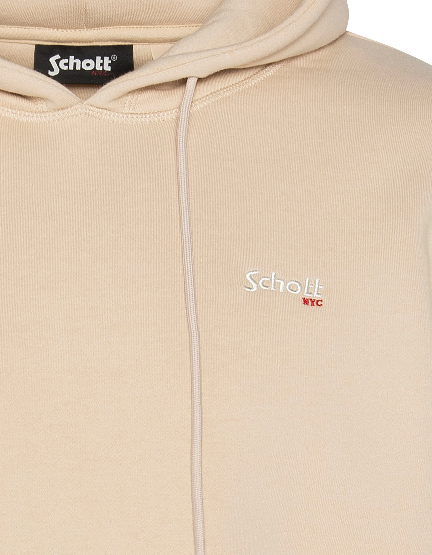 Sweatshirt beige clair à capuche en molleton épais